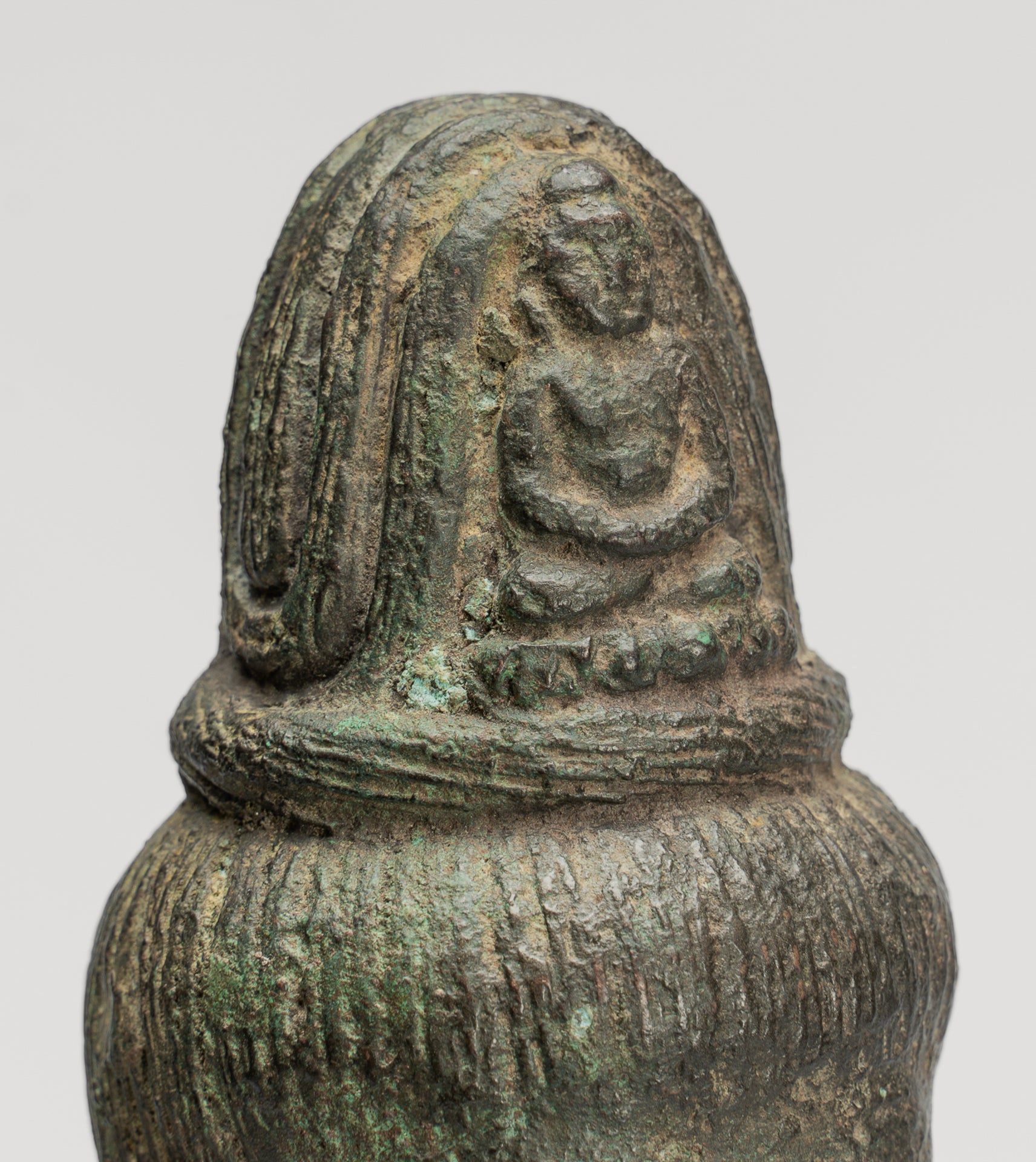 Antique Indonesian Style Javanese Majapahit Standing Bronze Lokeshvara Statue - Protector & Preserver - 44cm/18"