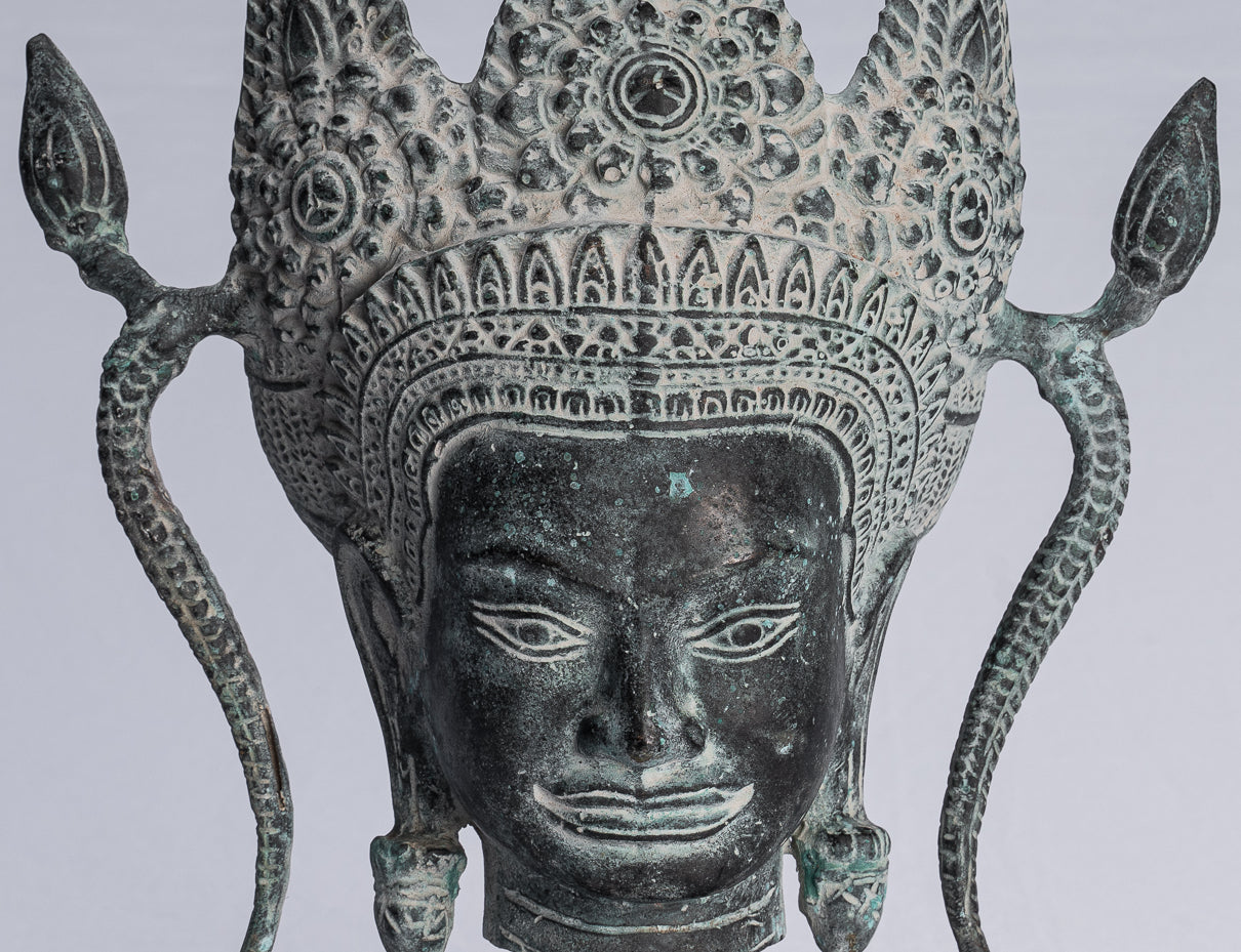 Apsara - Antique Khmer Style Bronze Angkor Wat Apsara or Angel Statue - 35cm/14"