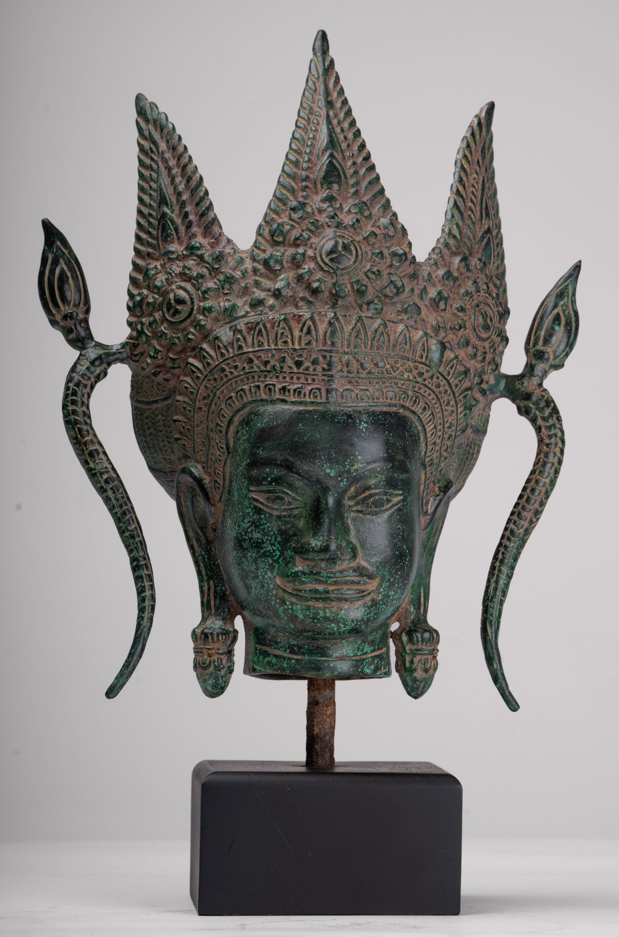 Apsara - Antique Khmer Style Bronze Angkor Wat Apsara or Angel Statue - 38cm/15"