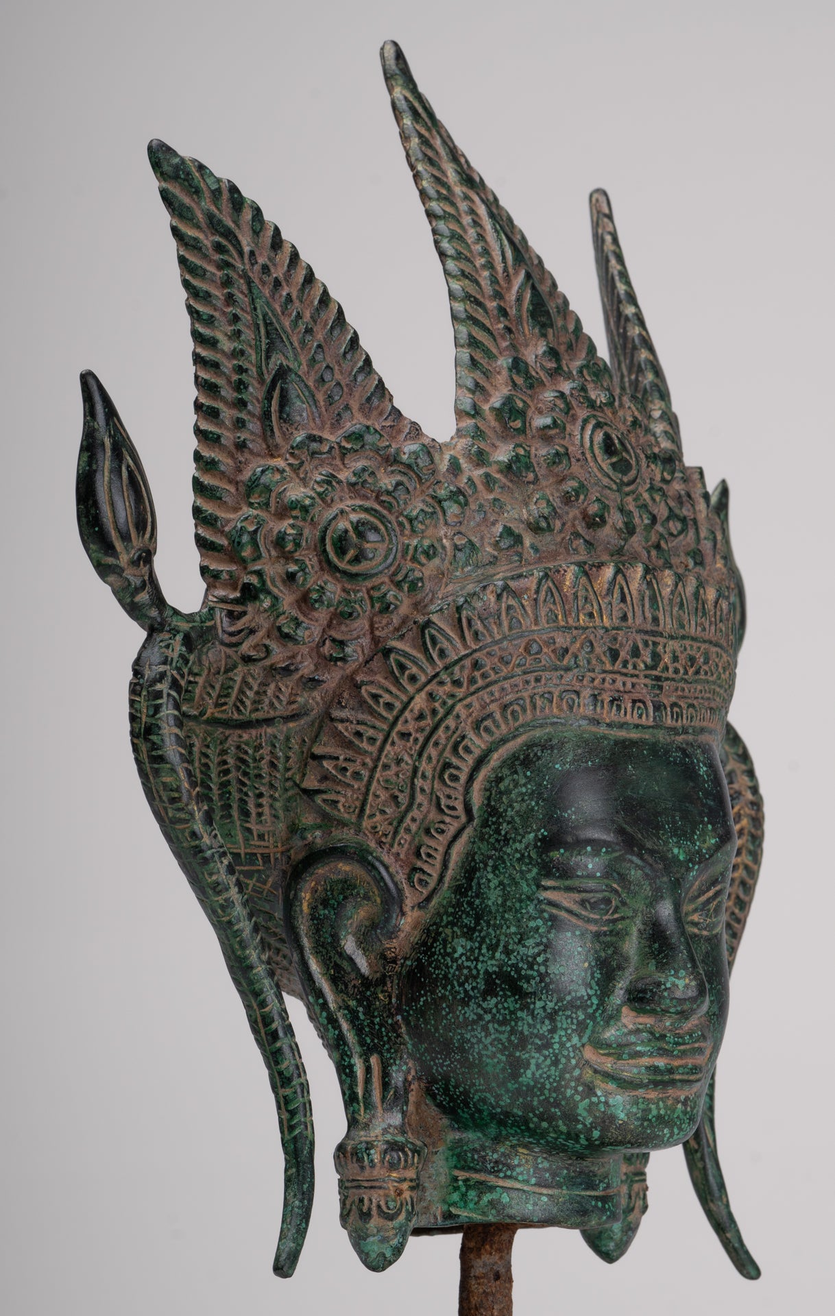 Apsara - Antique Khmer Style Bronze Angkor Wat Apsara or Angel Statue - 38cm/15"