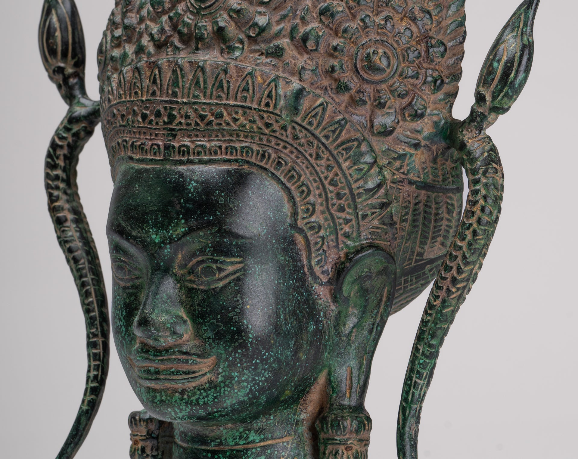 Apsara - Antique Khmer Style Bronze Angkor Wat Apsara or Angel Statue - 38cm/15"