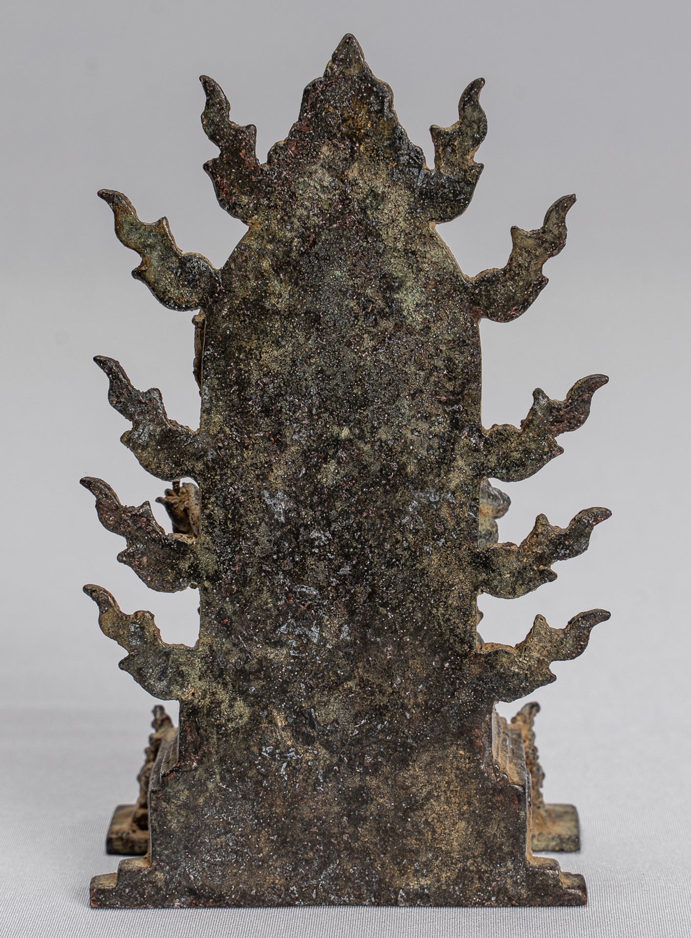 Tara Statue - Antique Java Style Majapahit Seated Bronze Devi Tara Statue - 13cm/5"