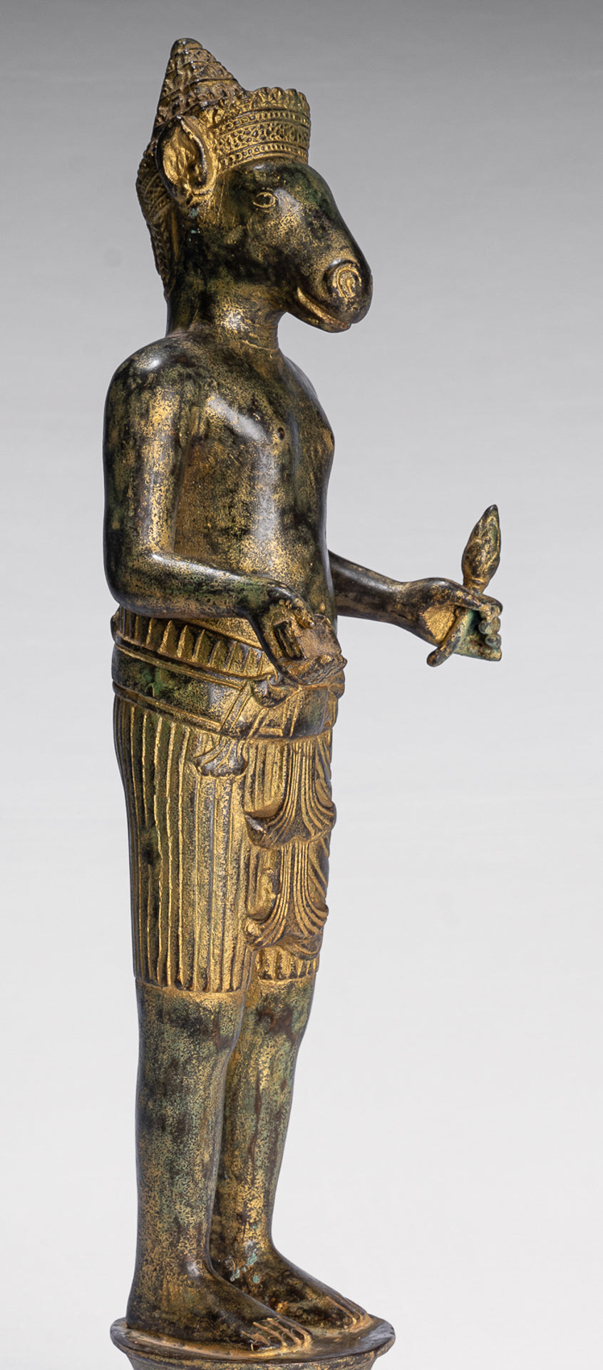 Kalkin Statue - Antique Khmer Style Standing Bronze Hayagriva Kalkin Horse of Vishnu - 47cm/19"