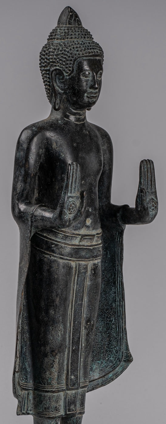 Estatua de Buda - Estatua de Budas de Buda de Bronce de Estado de Estilo Jemer Antiguo - 49cm/20 "