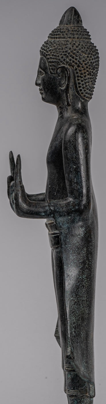 Estatua de Buda - Estatua de Budas de Buda de Bronce de Estado de Estilo Jemer Antiguo - 49cm/20 "