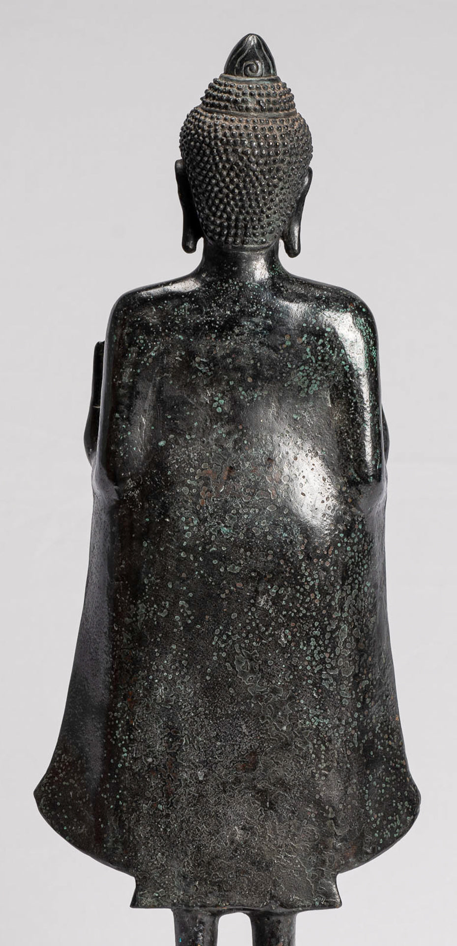 Buddha Statue - Antique Khmer Style Bronze Standing Abhaya Protection Buddha Statue - 49cm/20"