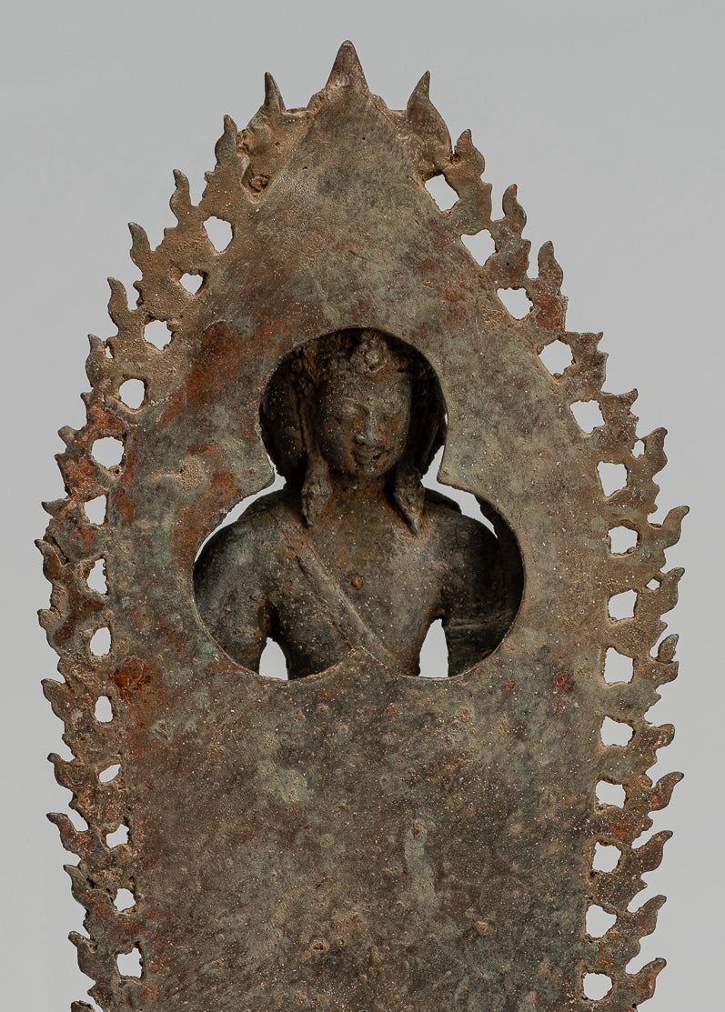 Brahma Statue - Antique Indonesian Style Majapahit Standing Bronze Brahma Statue - 32cm/13"