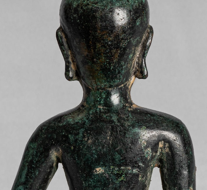 Buddha Statue - Antique Khmer Style Bronze Enlightenment Phnom Da Buddha Statue - 15cm/6"