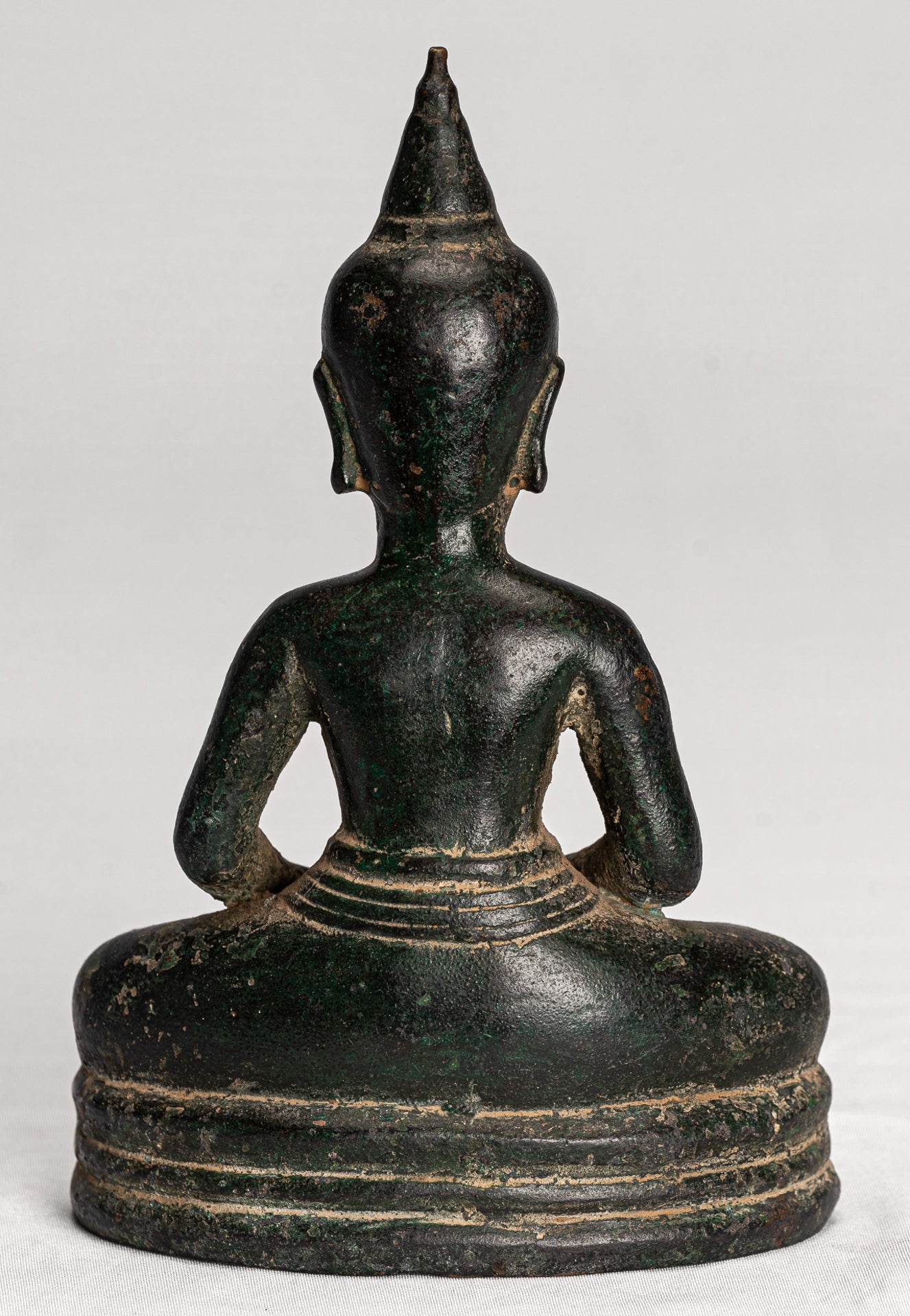 Buddha Statue - Antique Khmer Style Bronze Meditation Phnom Da Buddha Statue - 15cm/6"