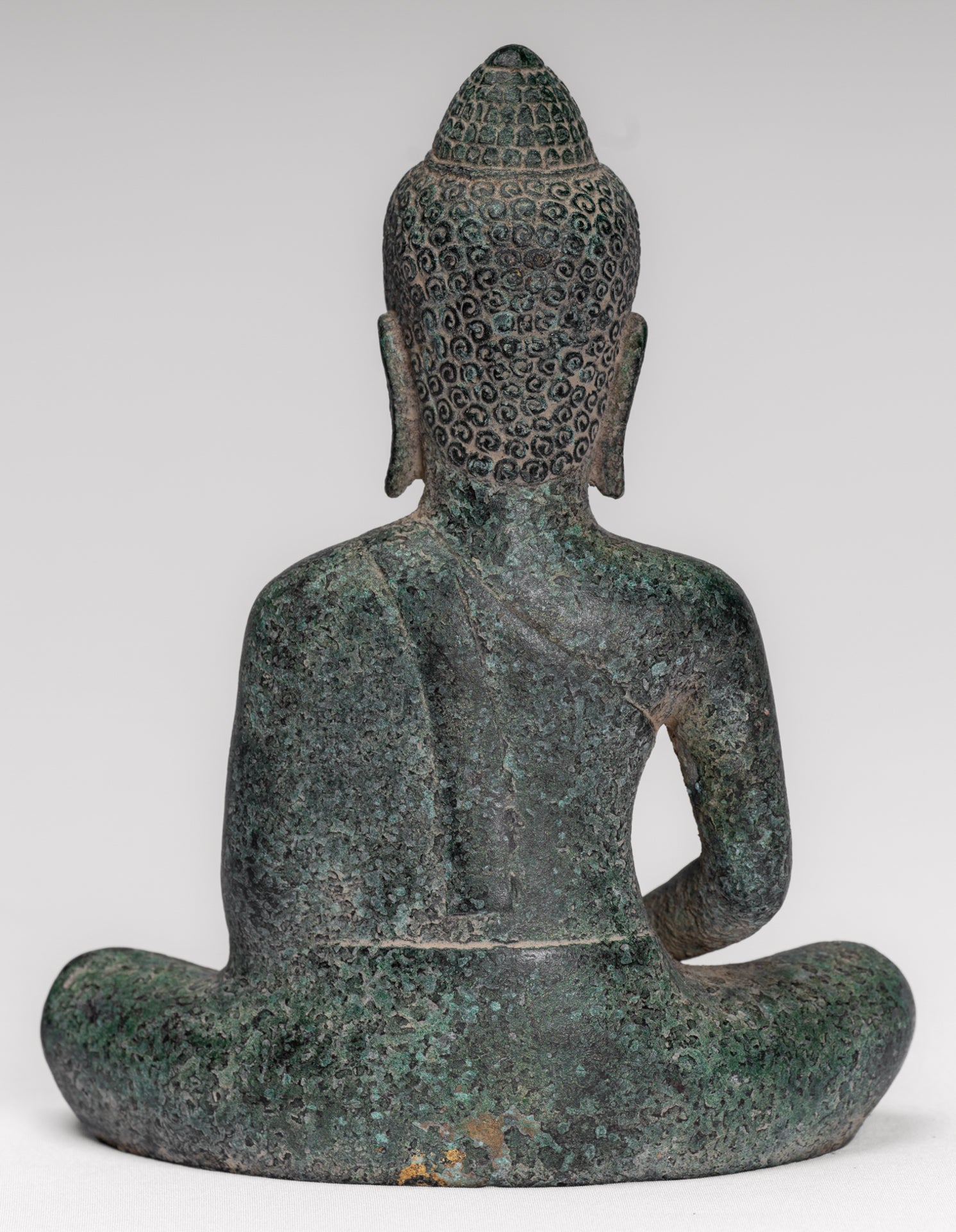 Buddha Statue - Antique Khmer Style Bronze Meditation Buddha Statue - 18cm/7"