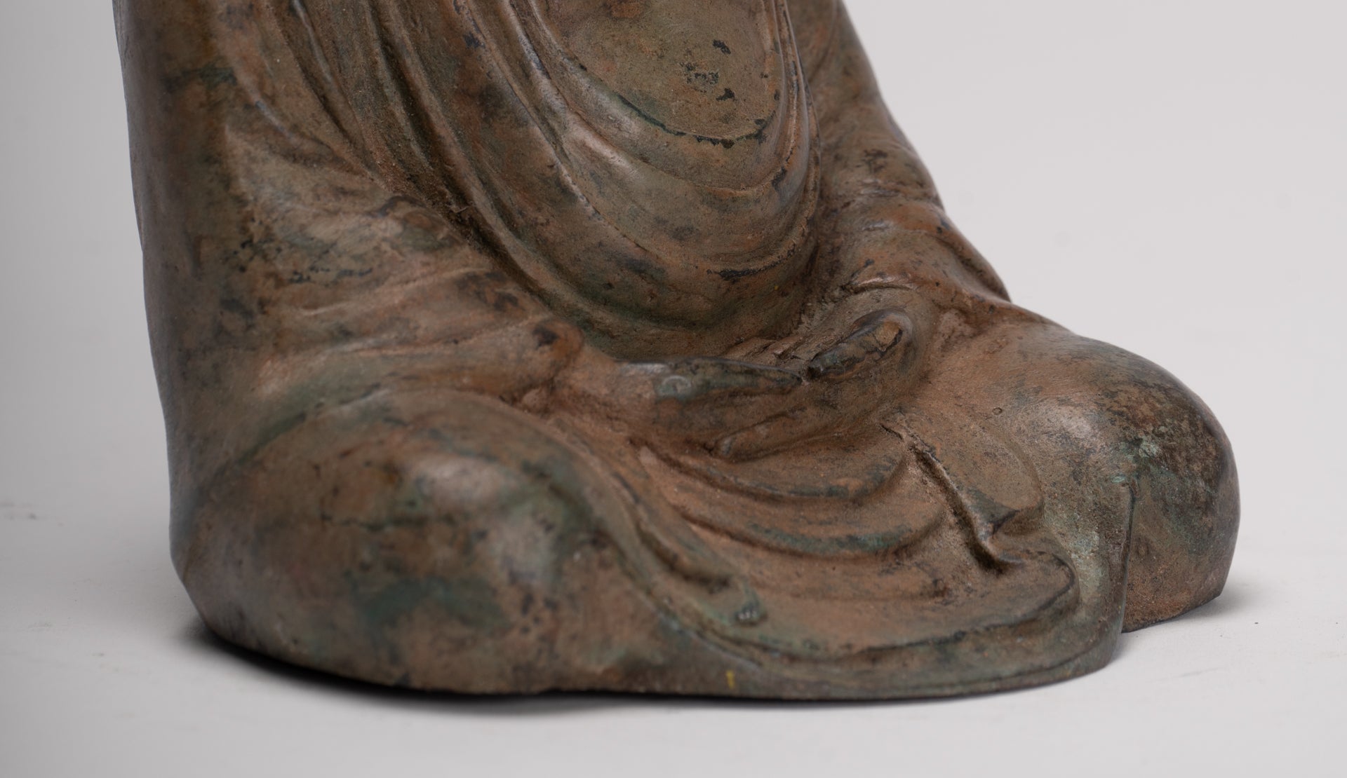 Japanese Buddha - Antique Japanese Style Bronze Seated Meditation Amitabha Buddha Statue - 18cm/7"