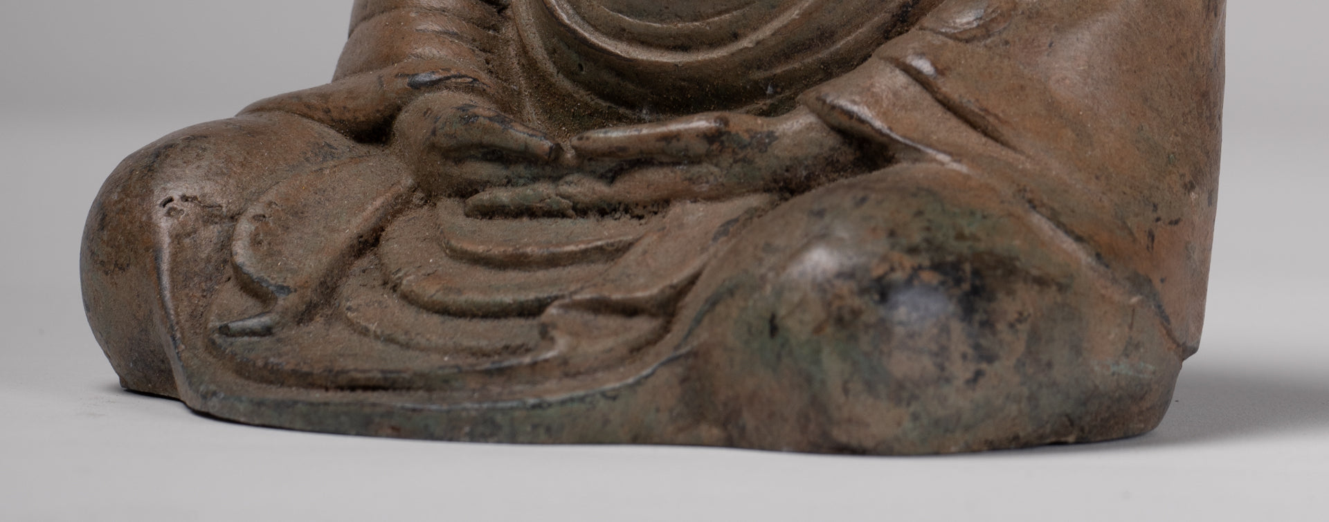 Japanese Buddha - Antique Japanese Style Bronze Seated Meditation Amitabha Buddha Statue - 18cm/7"