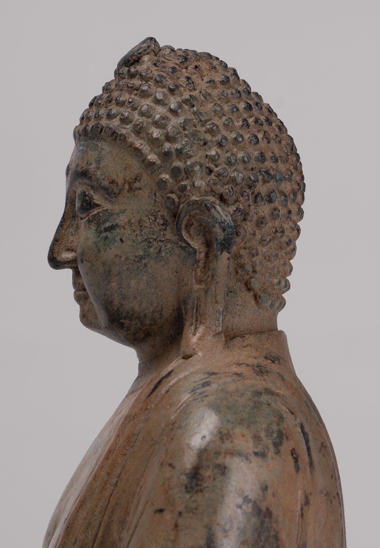 Japanese Buddha - Antique Japanese Style Bronze Seated Meditation Amitabha Buddha Statue - 18cm/7"