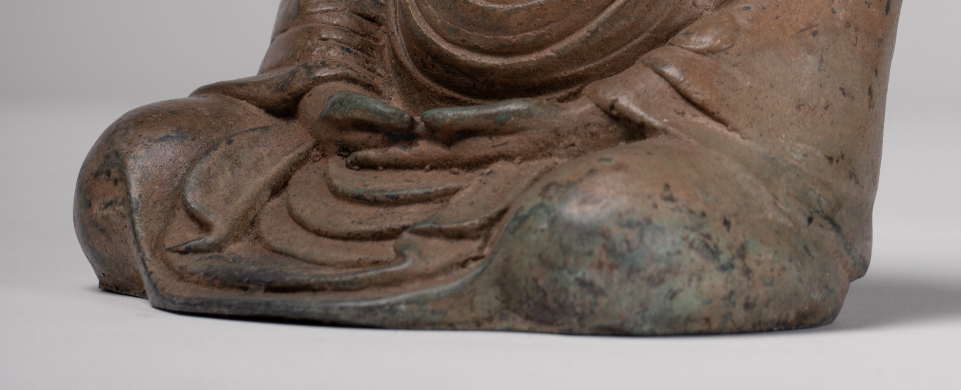 Japanese Buddha - Antique Japanese Style Bronze Seated Meditation Amitabha Buddha Statue - 18cm/7"