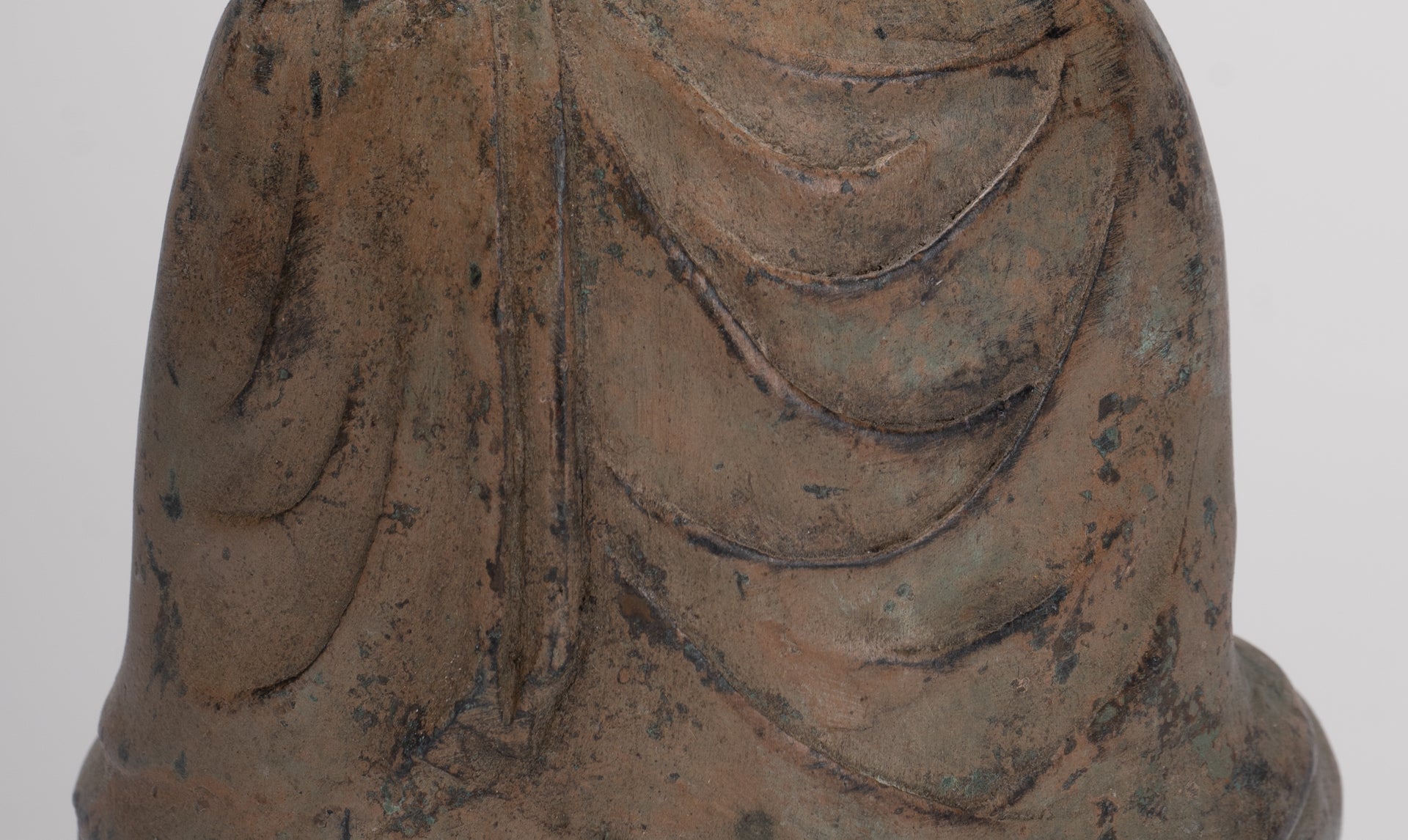 Japanese Buddha - Antique Japanese Style Bronze Seated Meditation Amitabha Buddha Statue - 18cm/7"