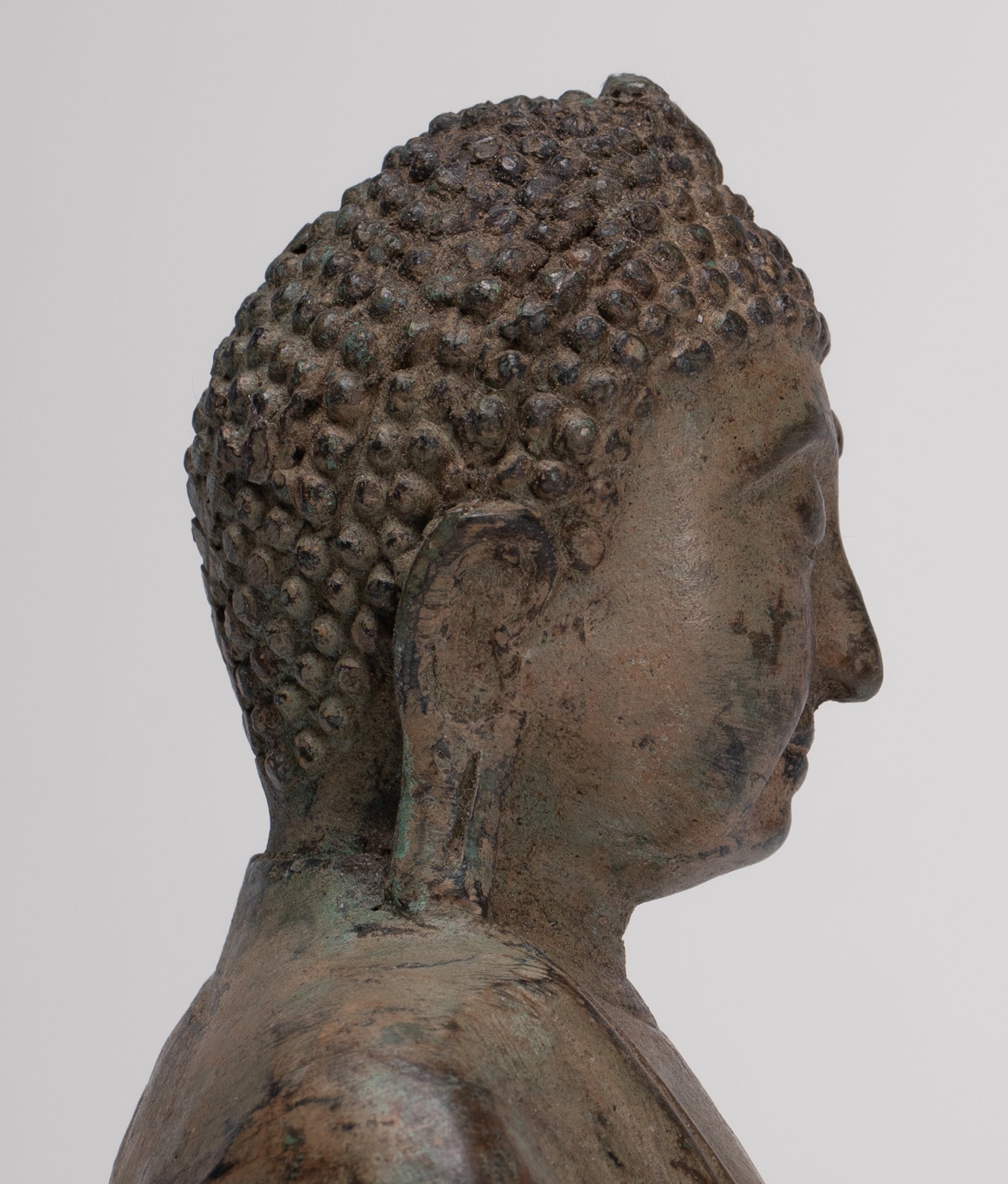 Japanese Buddha - Antique Japanese Style Bronze Seated Meditation Amitabha Buddha Statue - 18cm/7"