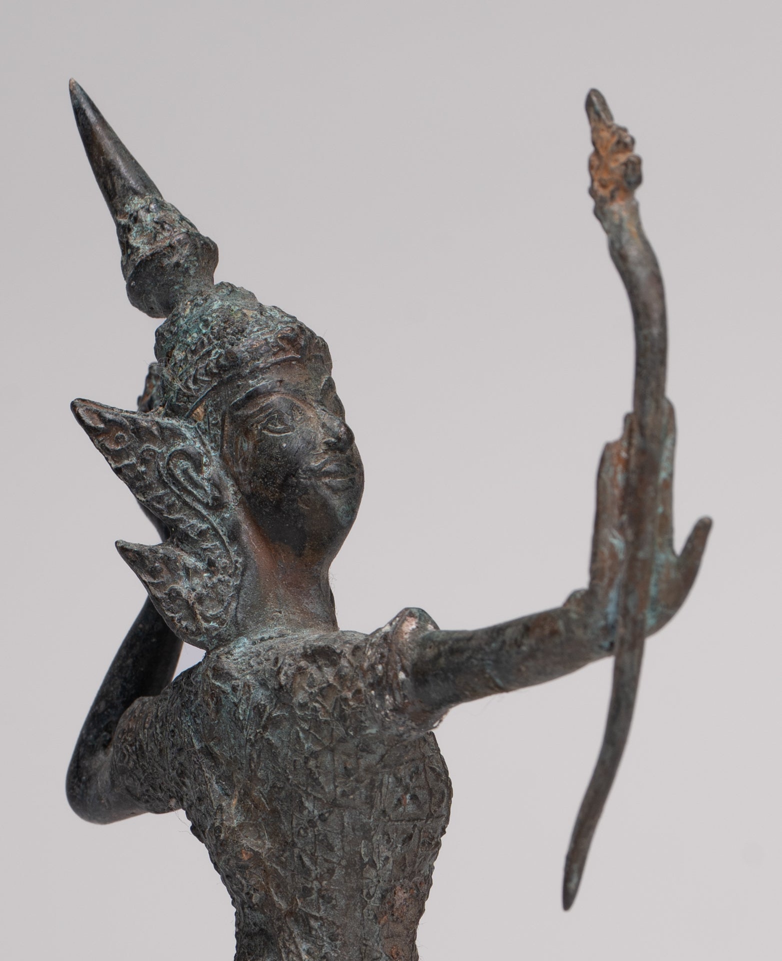 Rama Statue - Antique Thai Style Bronze Thai Rama - Avatar of Vishnu - 26cm/11"