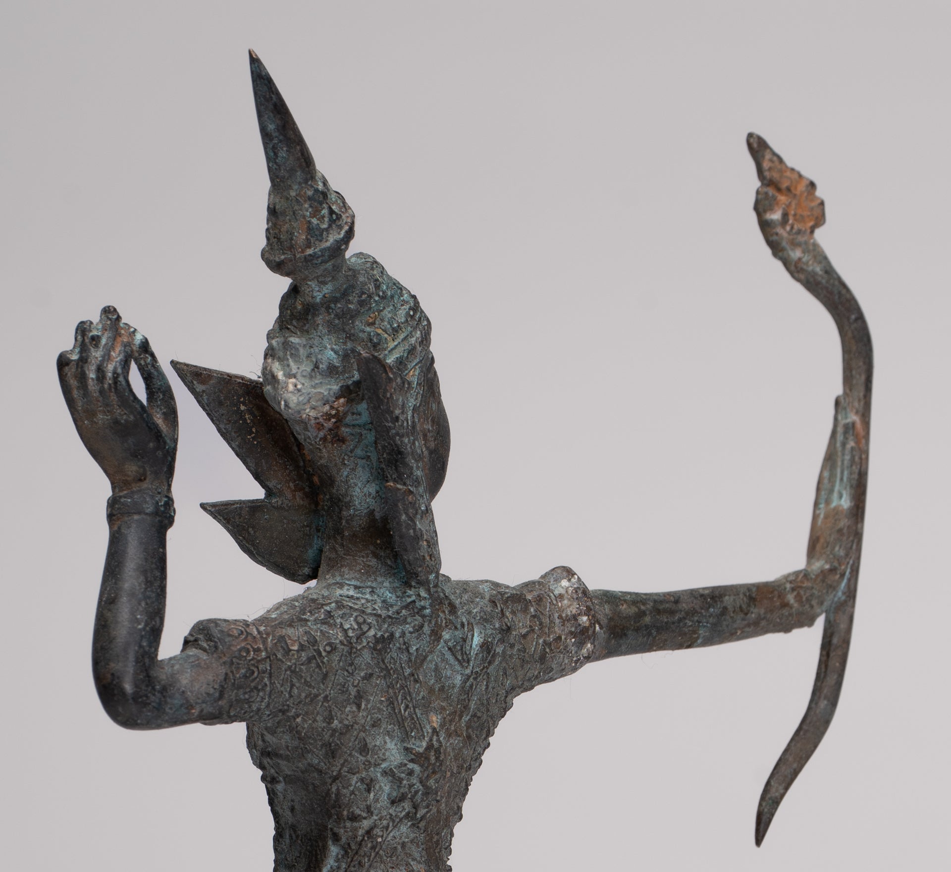 Rama Statue - Antique Thai Style Bronze Thai Rama - Avatar of Vishnu - 26cm/11"