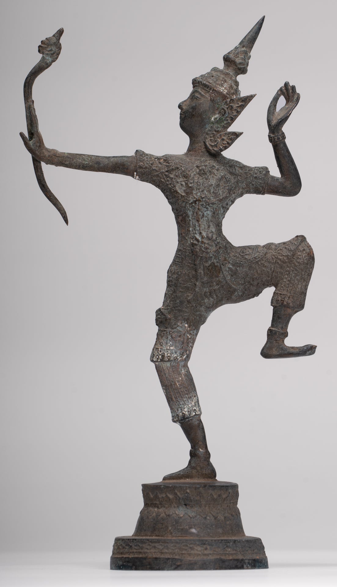 Rama Statue - Antique Thai Style Bronze Thai Rama - Avatar of Vishnu - 26cm/11"