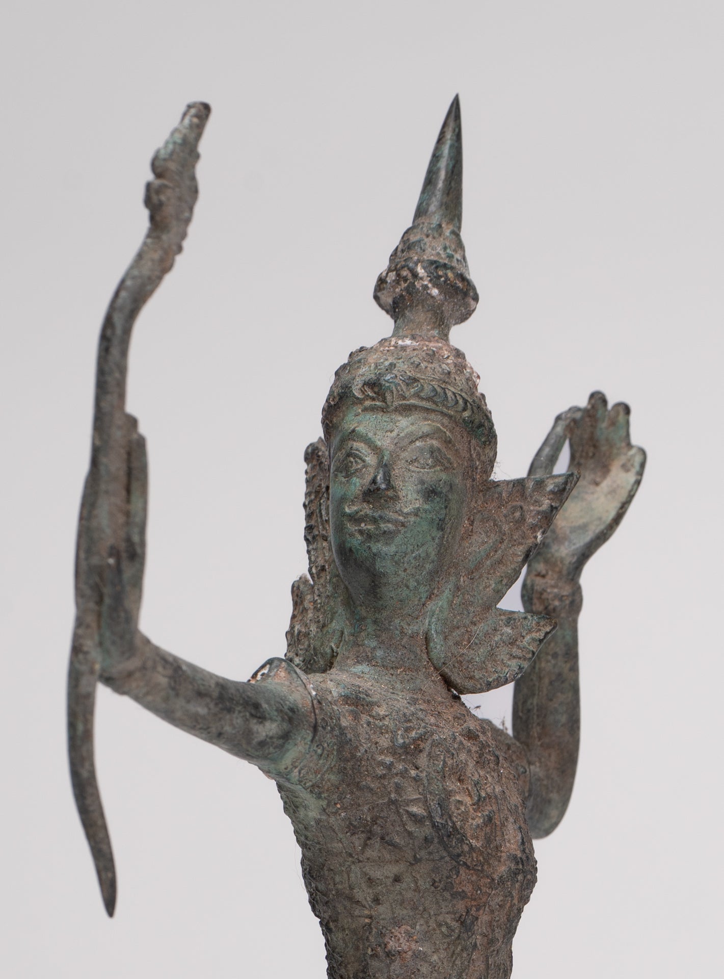 Rama Statue - Antique Thai Style Bronze Thai Rama - Avatar of Vishnu - 27cm/11"