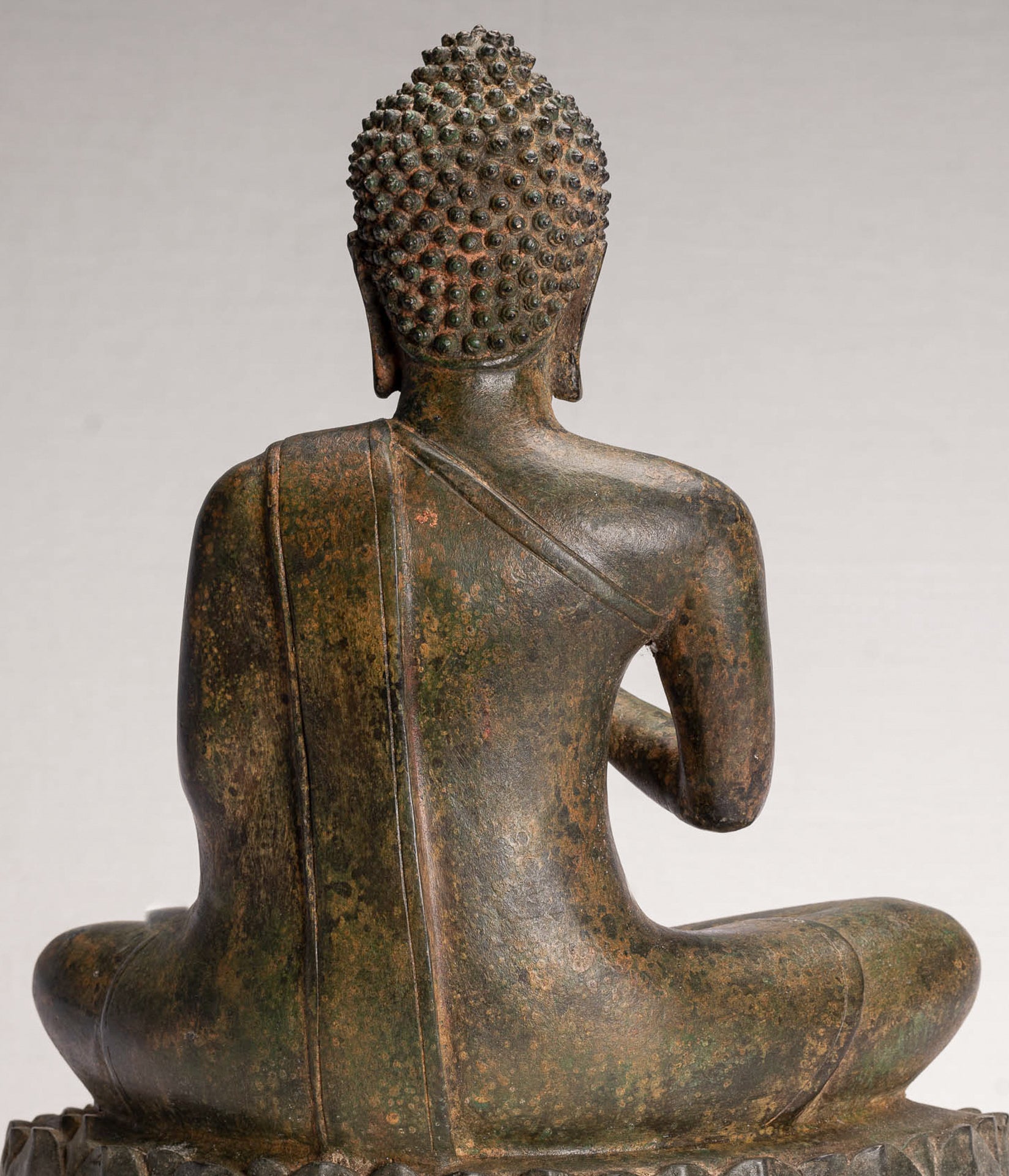 Buddha Statue - Antique Thai Style Seated Buddha Statue - Dharmachakra Teaching Mudra - 38cm/15"