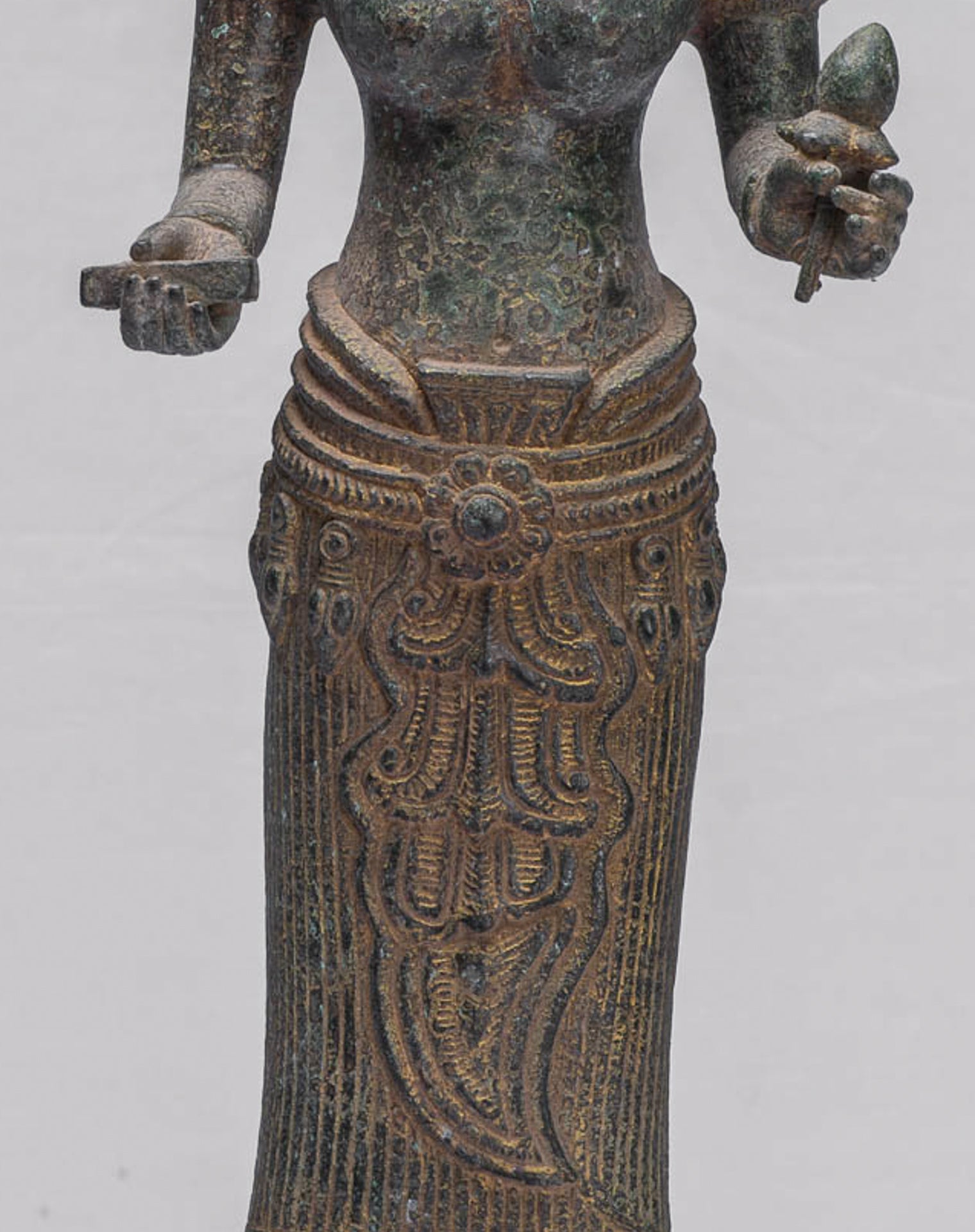 Lakshmi Statue - Antique Khmer Style Bronze Lakshmi / Devi Consort of Vishnu Statue - 54cm/22"