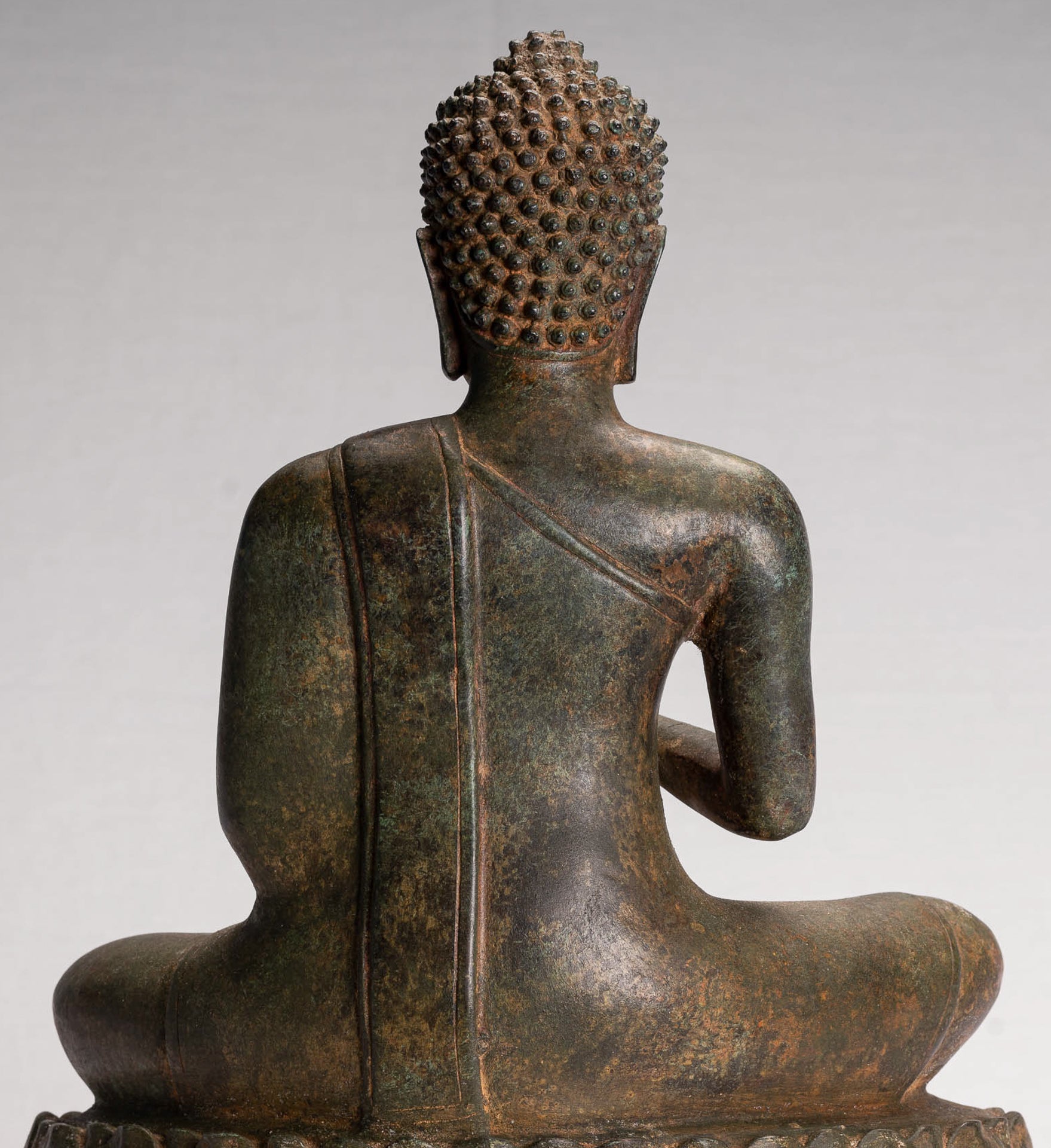 Buddha Statue - Antique Thai Style Seated Buddha Statue - Dharmachakra Teaching Mudra - 35cm/14"