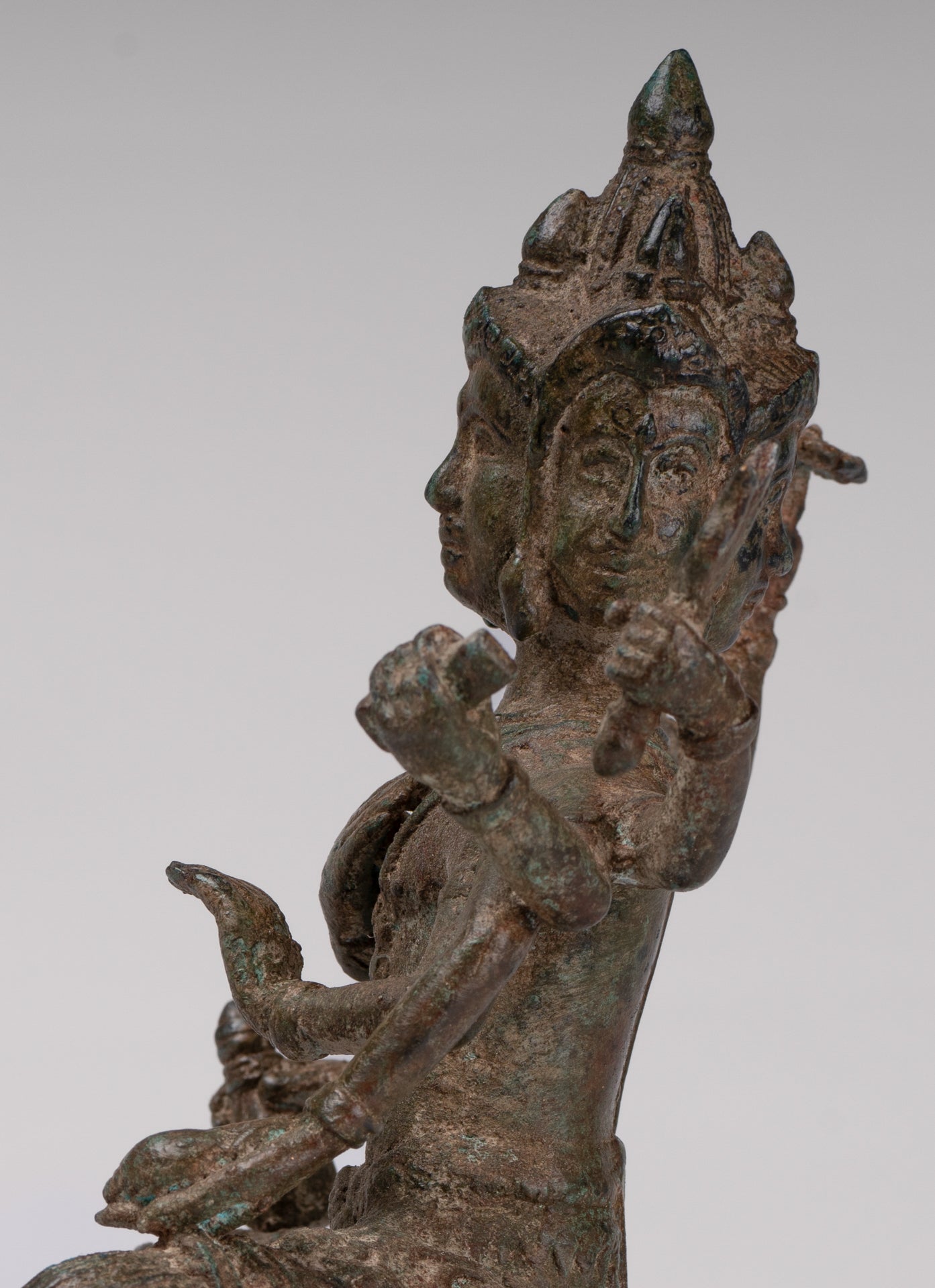 Brahma Statue - Antique Thai Style Bronze Brahma - Hindu God Creation - 22cm/9"