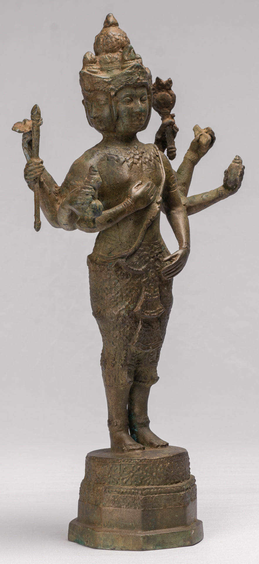 Brahma Statue - Antique Thai Style Bronze Brahma - Hindu God Creation - 48cm/19"