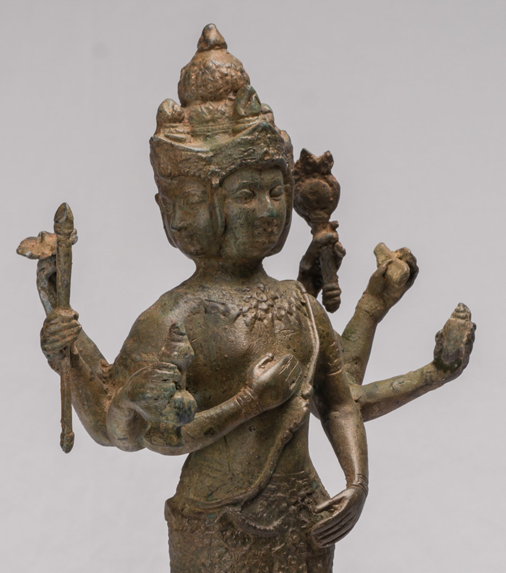 Brahma Statue - Antique Thai Style Bronze Brahma - Hindu God Creation - 48cm/19"