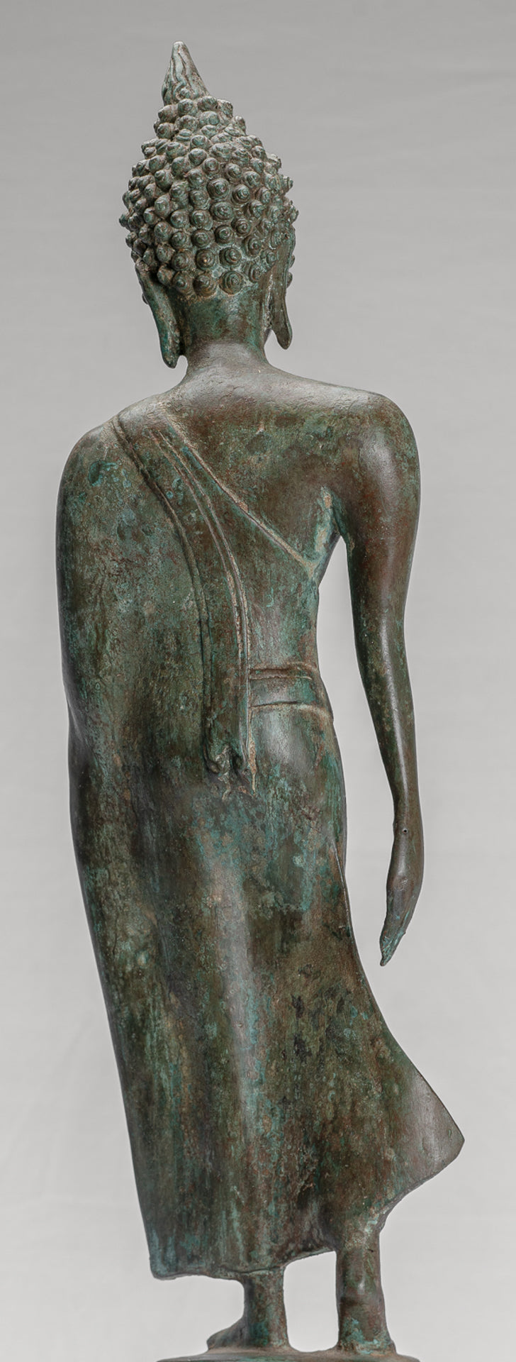 Antique Sukhothai Style Standing Bronze Protection Walking Buddha Statue - 59cm/24"