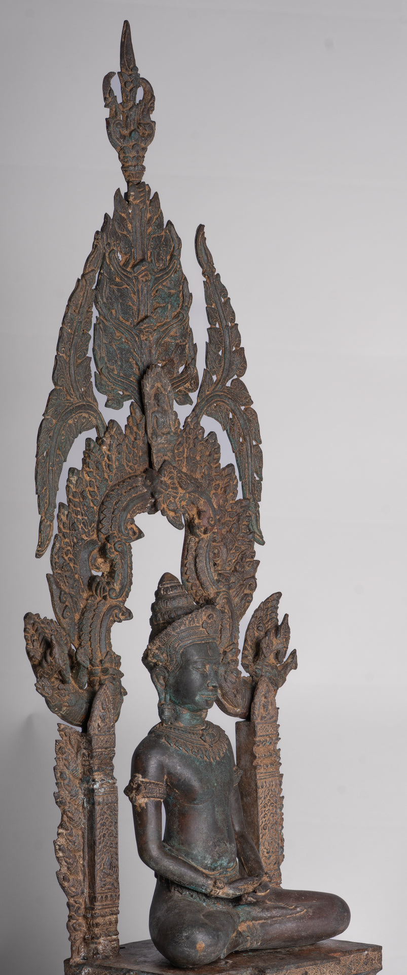 Buddha Statue - Antique Thai Style Enthroned Lopburi Meditation Buddha Statue - 94cm/38"