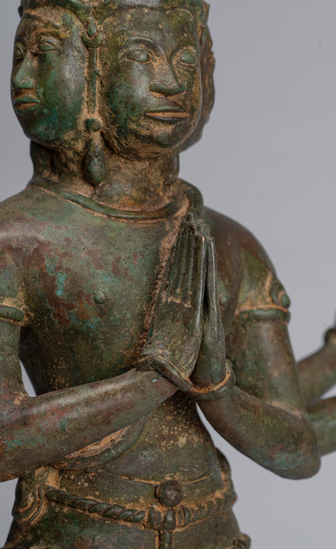 Brahma Statue - Antique Indian Style Standing Bronze Brahma 6 Arms - Hindu God Creation - 58cm/23"