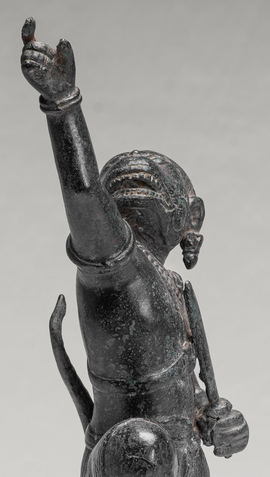 Antique Khmer Style Standing Bayon Hindu God Hanuman Statue - 38cm/15" Tall