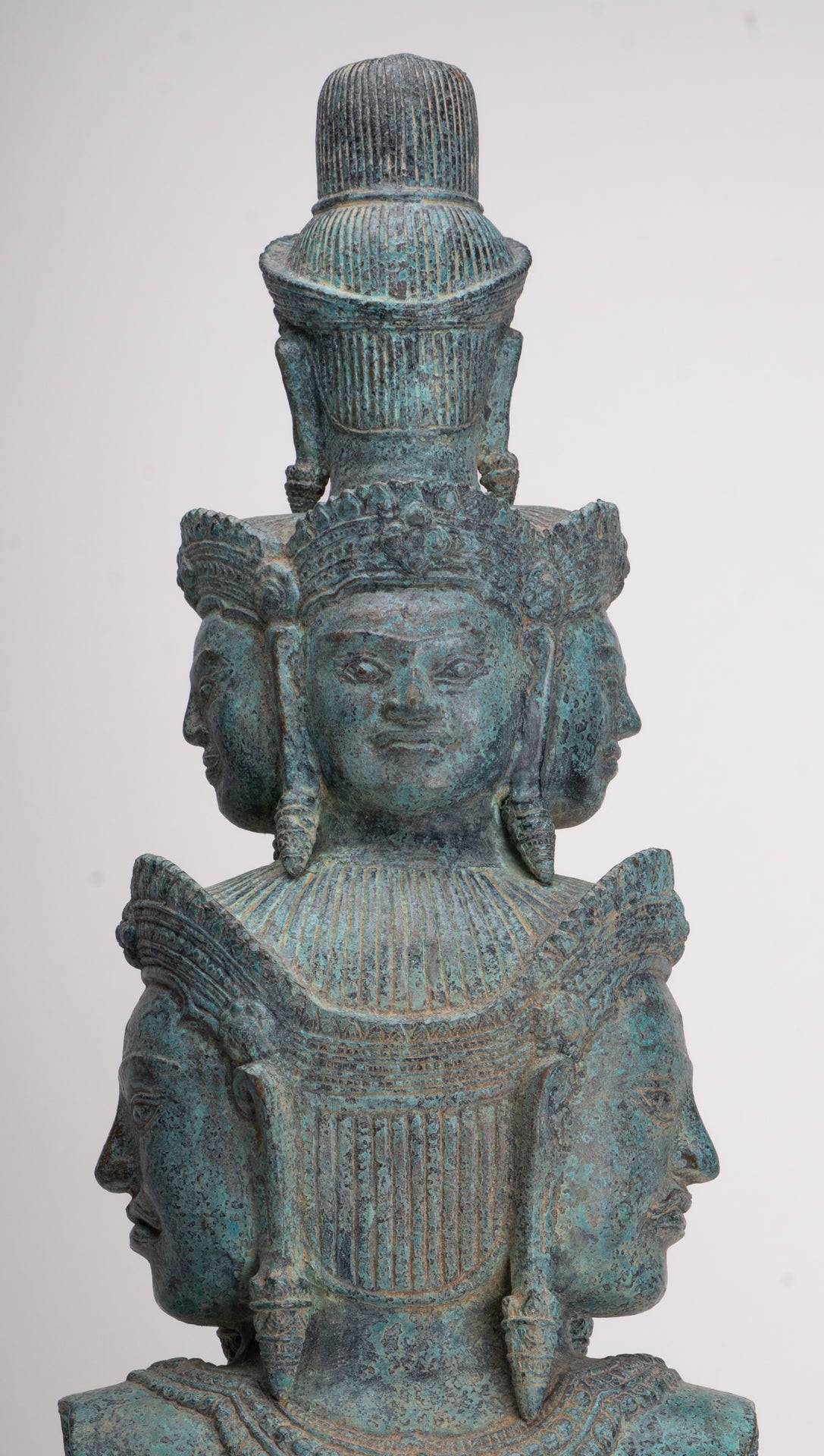 Antique Baphuon Style Mounted Bronze Hevajra Statue - 68cm/27" Tall