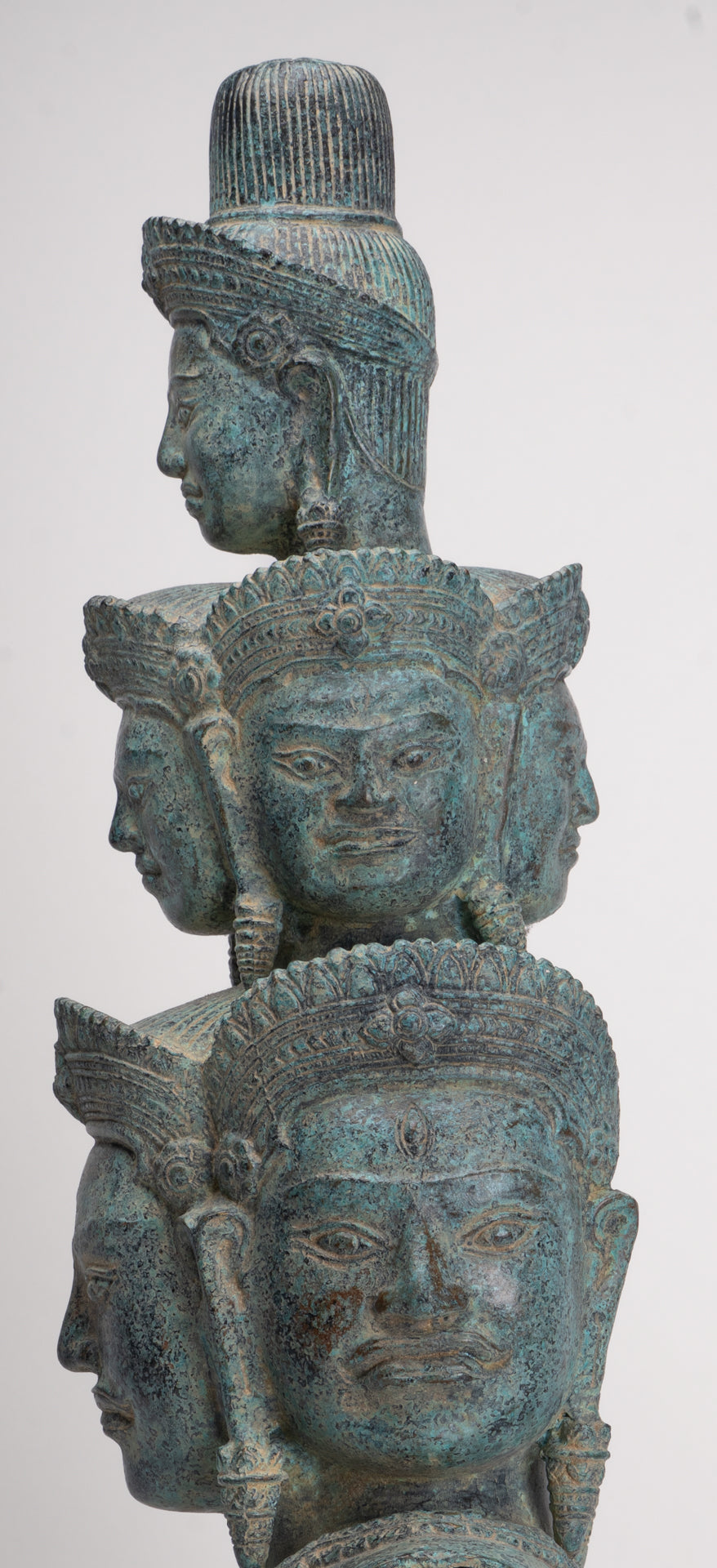 Antique Baphuon Style Mounted Bronze Hevajra Statue - 68cm/27" Tall