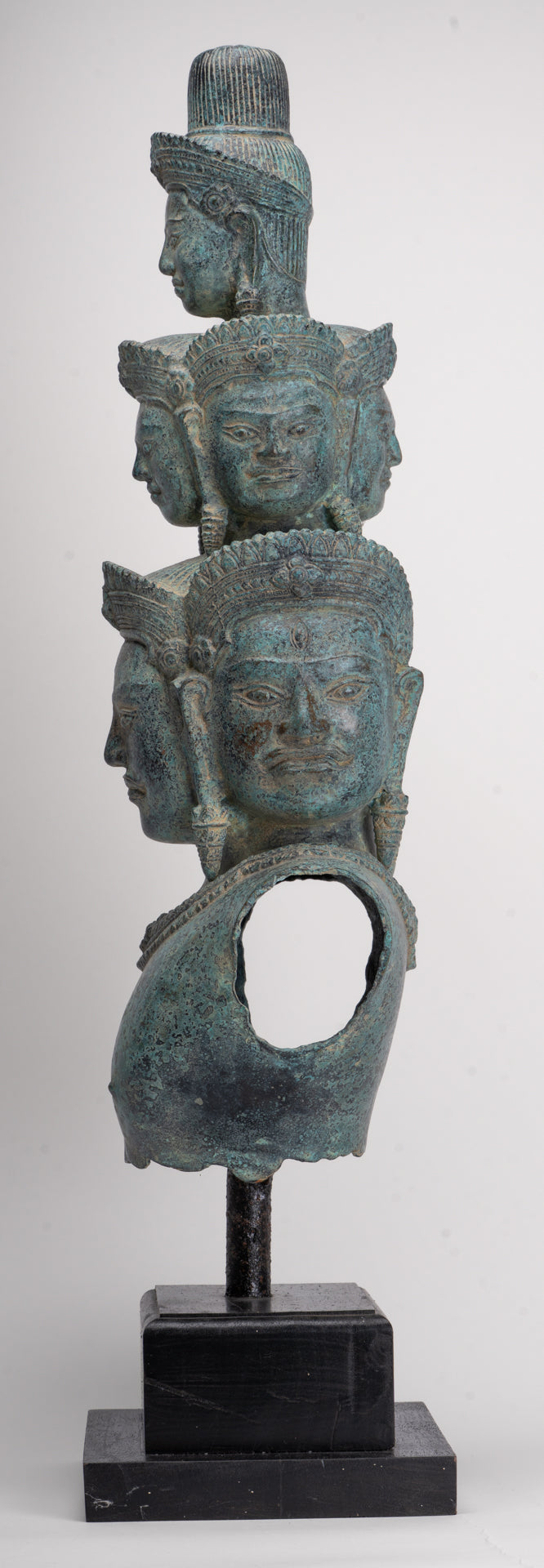 Antique Baphuon Style Mounted Bronze Hevajra Statue - 68cm/27" Tall