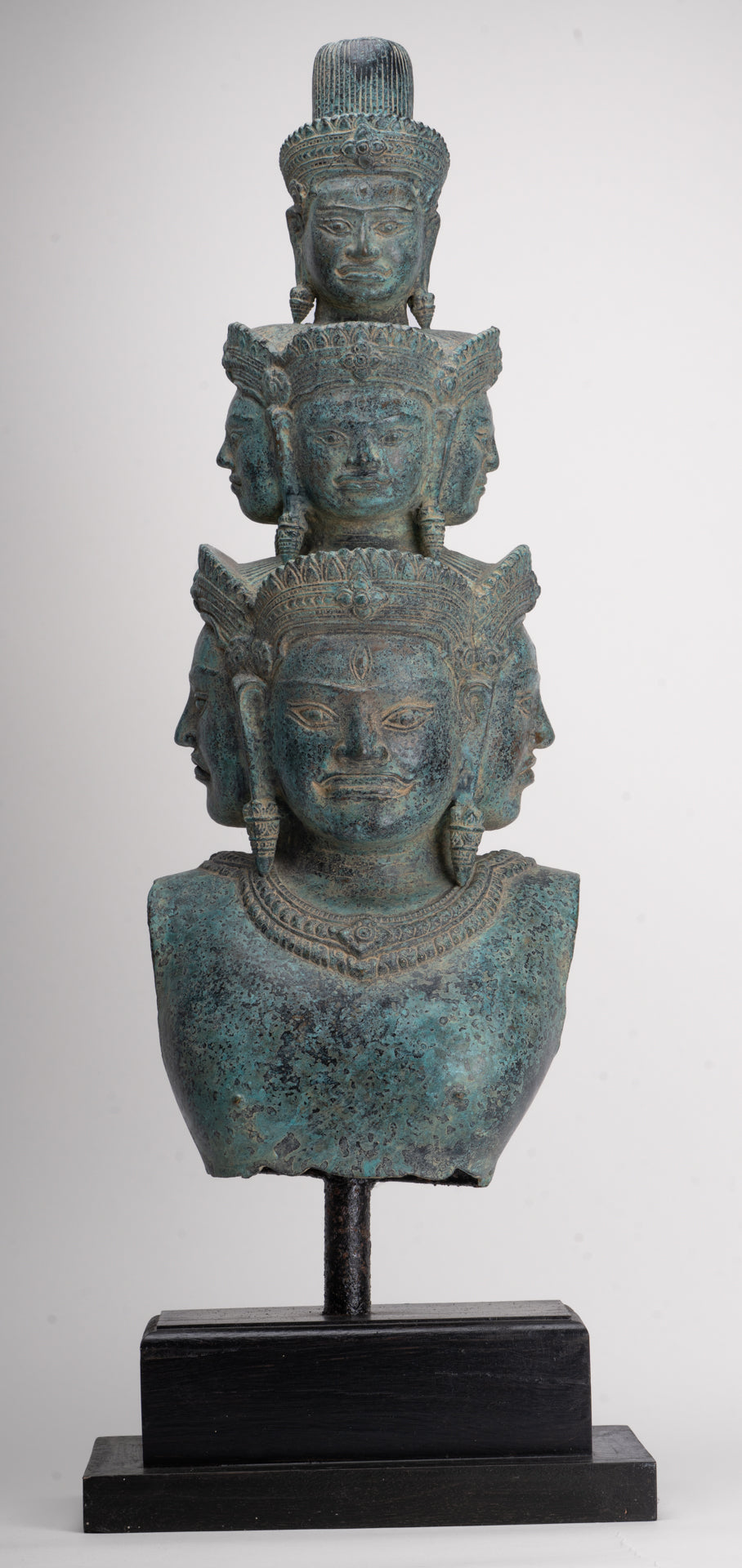 Antique Baphuon Style Mounted Bronze Hevajra Statue - 68cm/27" Tall