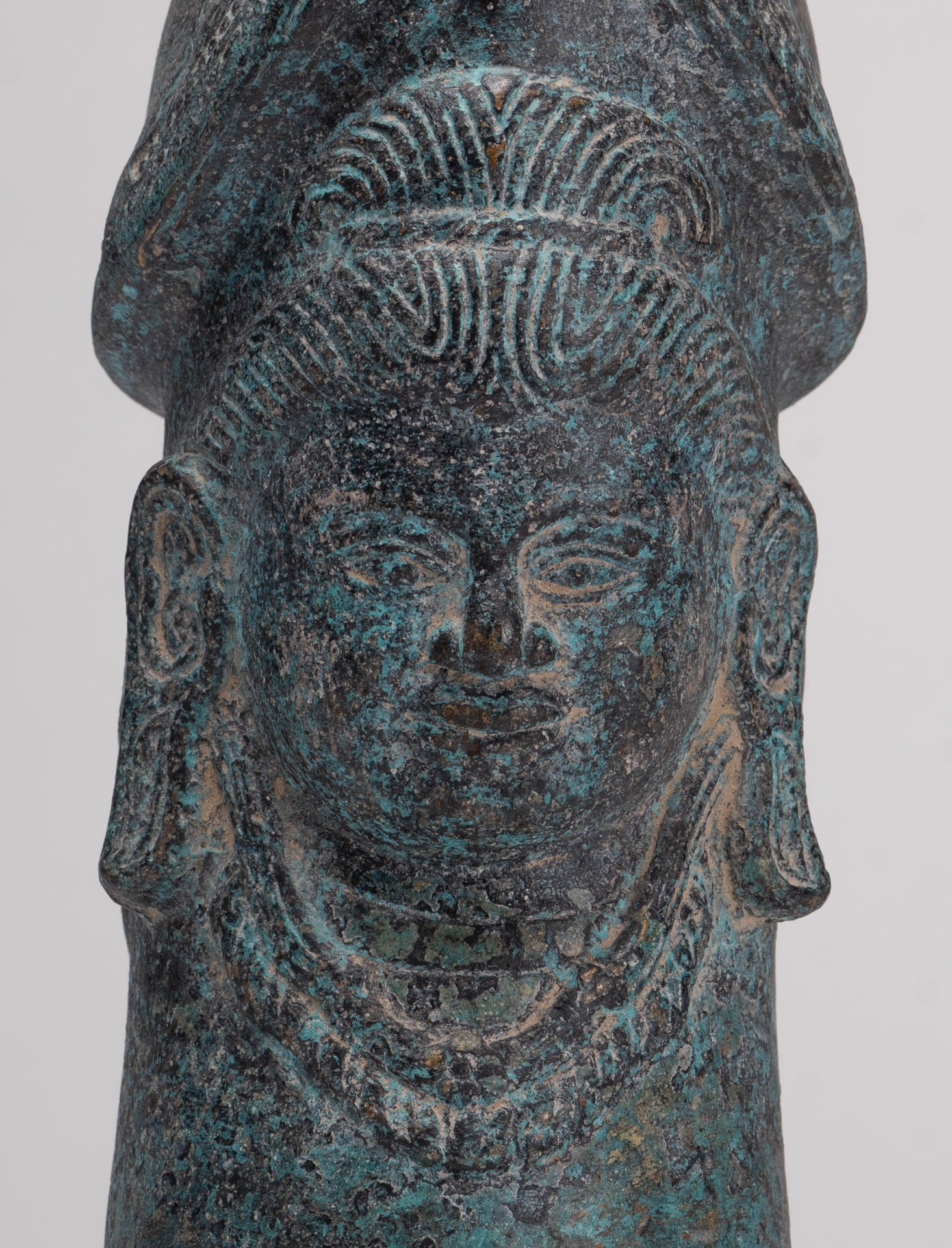 Antique Khmer Style Bronze Shiva Linga / Lingnum - 22cm/9"