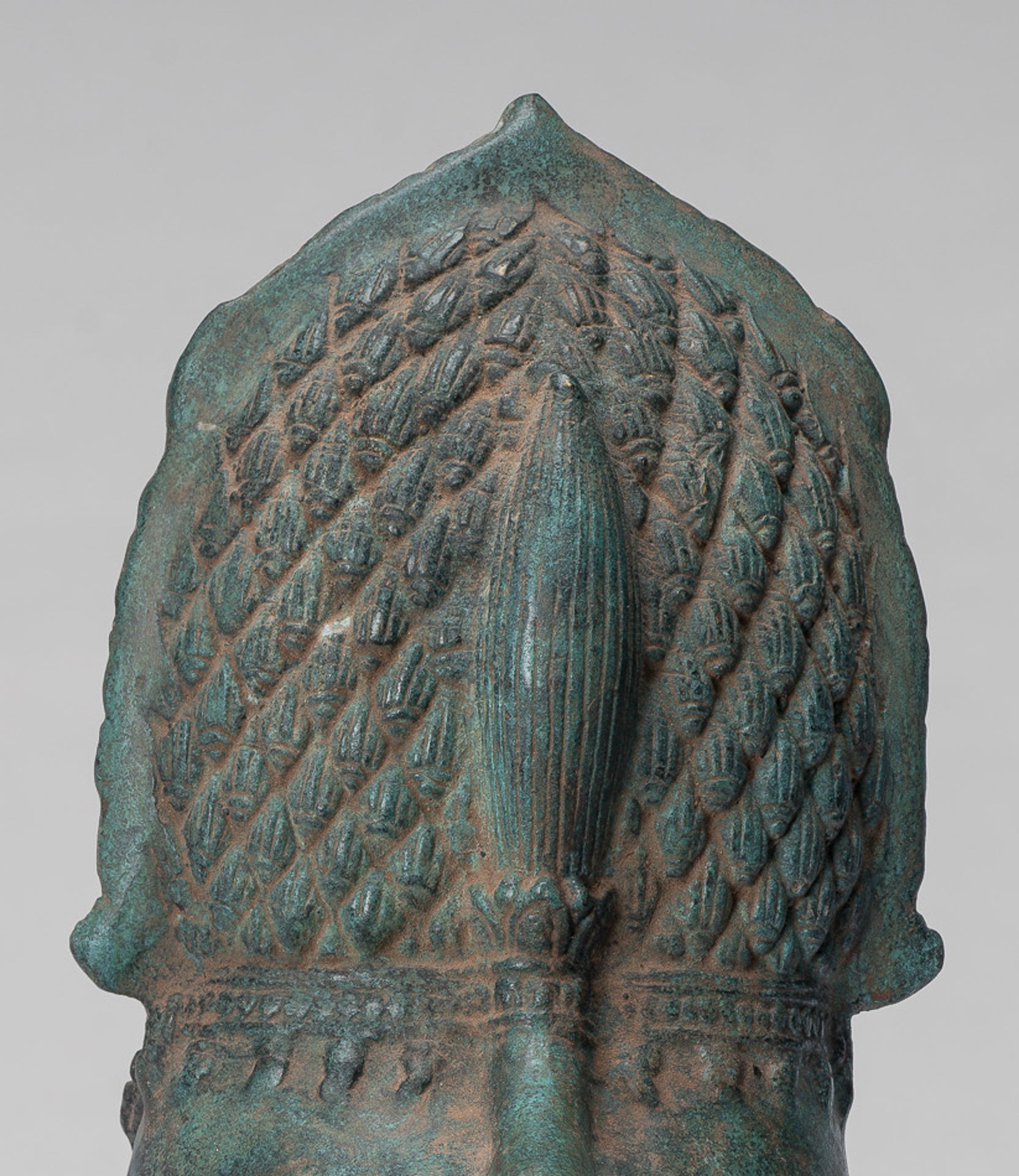 Temple Lion - Antique Khmer Style Bronze Standing Temple Guardian or Lion - 28cm/11"