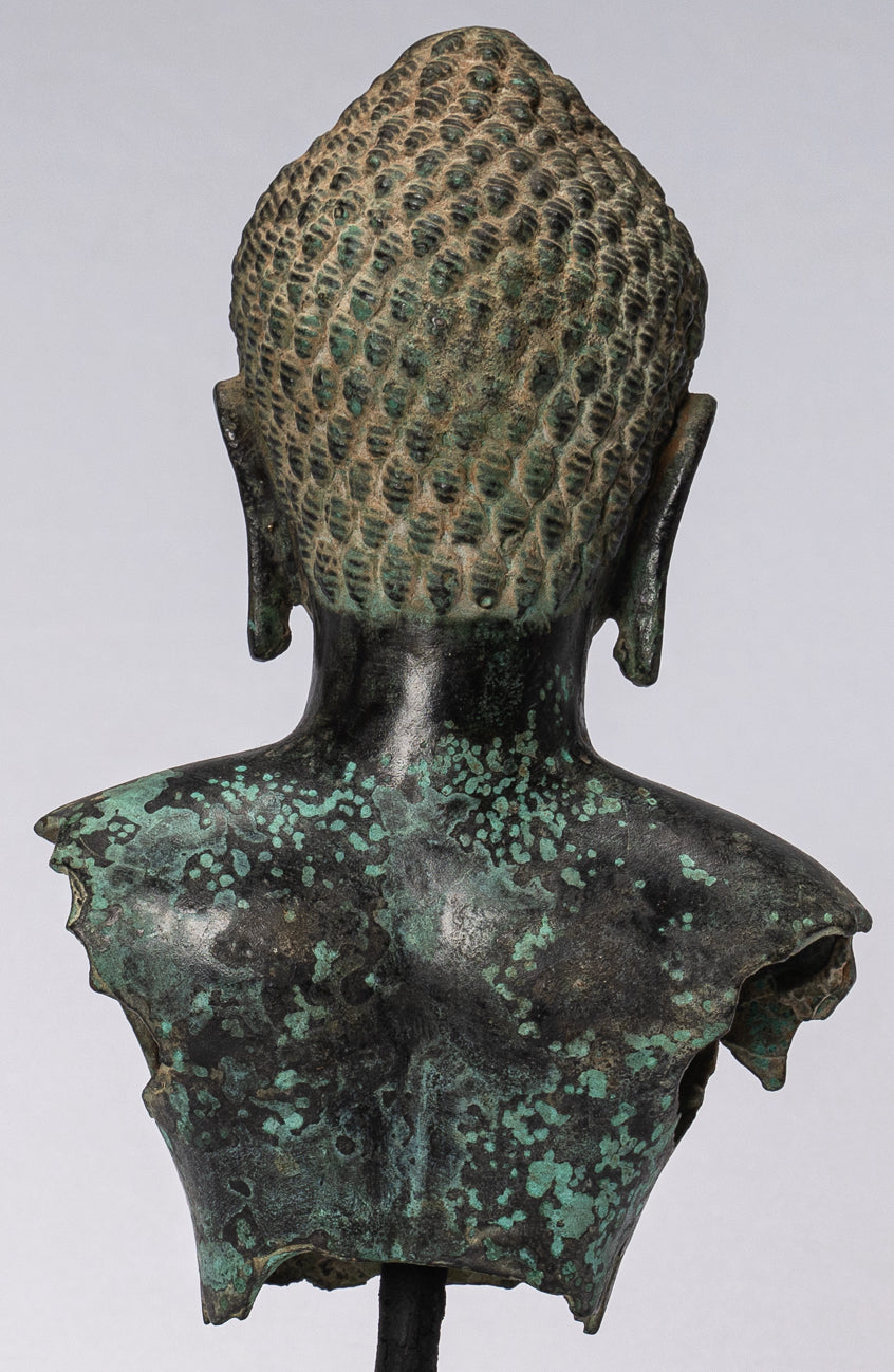 Antique Khmer Style Bronze Vishnu Torso Statue-Protecteur & Preserver-25cm/10 "