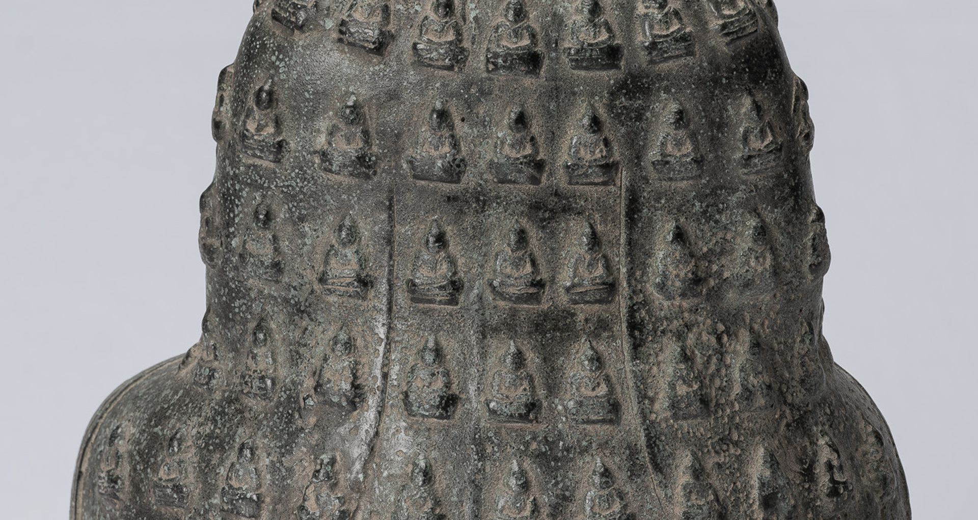 Buddha Statue - Antique Chinese Style Seated Bronze Many Buddha Adoration Buddha - 34cm/14"