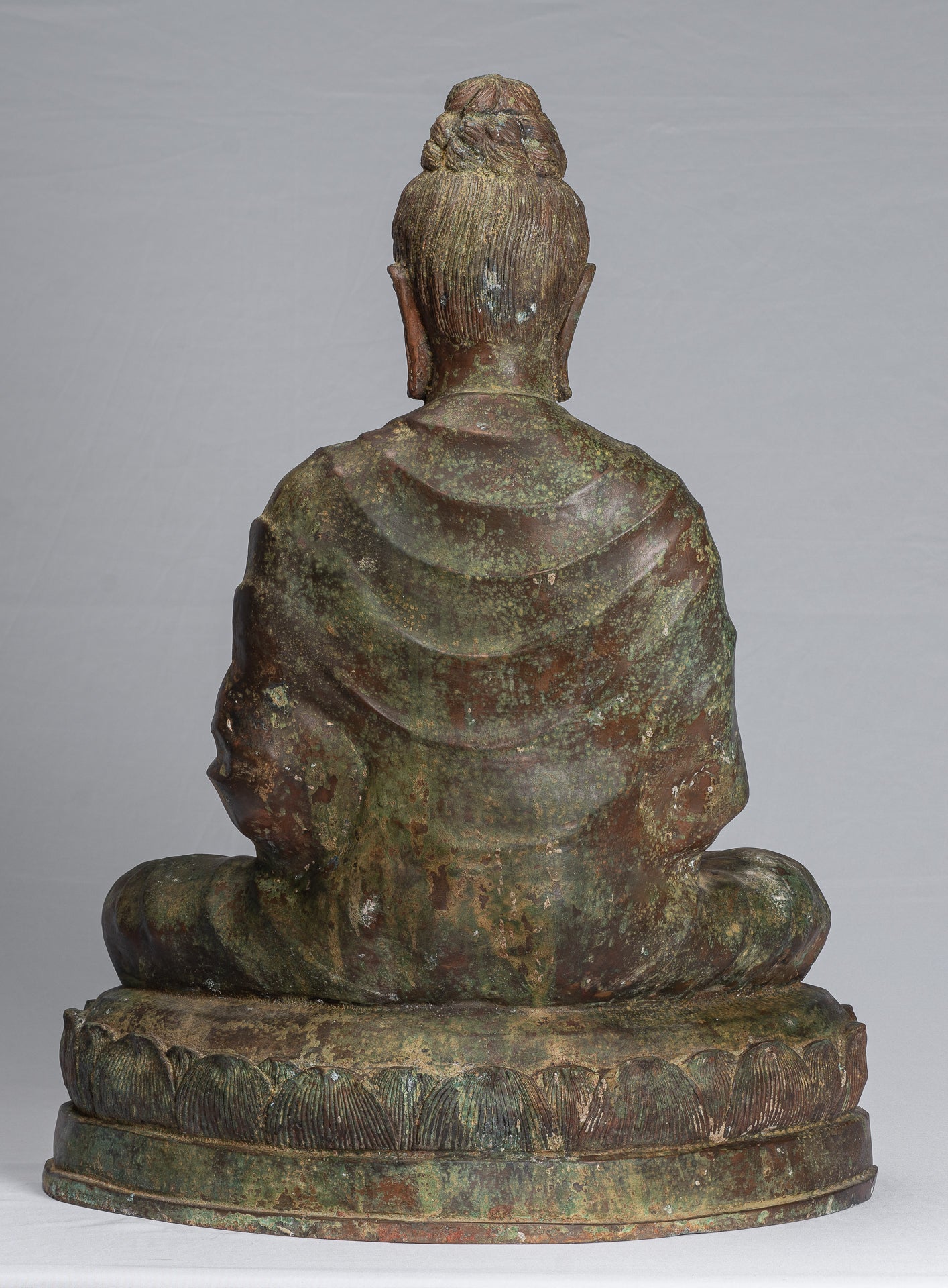 Indian Buddha Statue - Antique Gandhara Style Bronze Meditation Buddha Statue - 70cm/28"