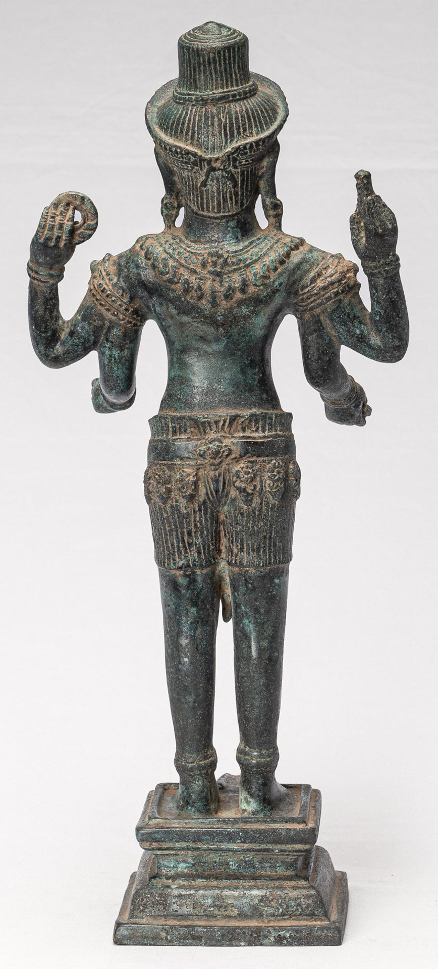 Antique Khmer Style Koh Ker Style Shiva Statue — Standing Four-Armed Shiva in Bronze - 44cm/18"