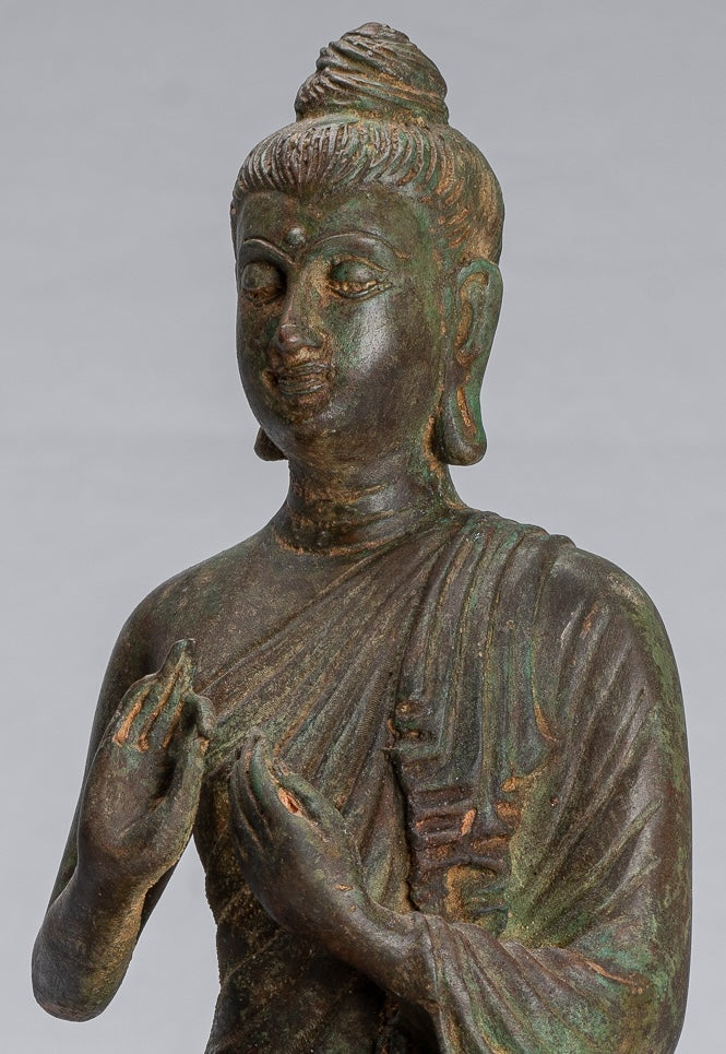 Statua del Buddha indiano - Antique Gandhara Style Bronze Insegnamento Buddha Statua - 35 cm/14 "