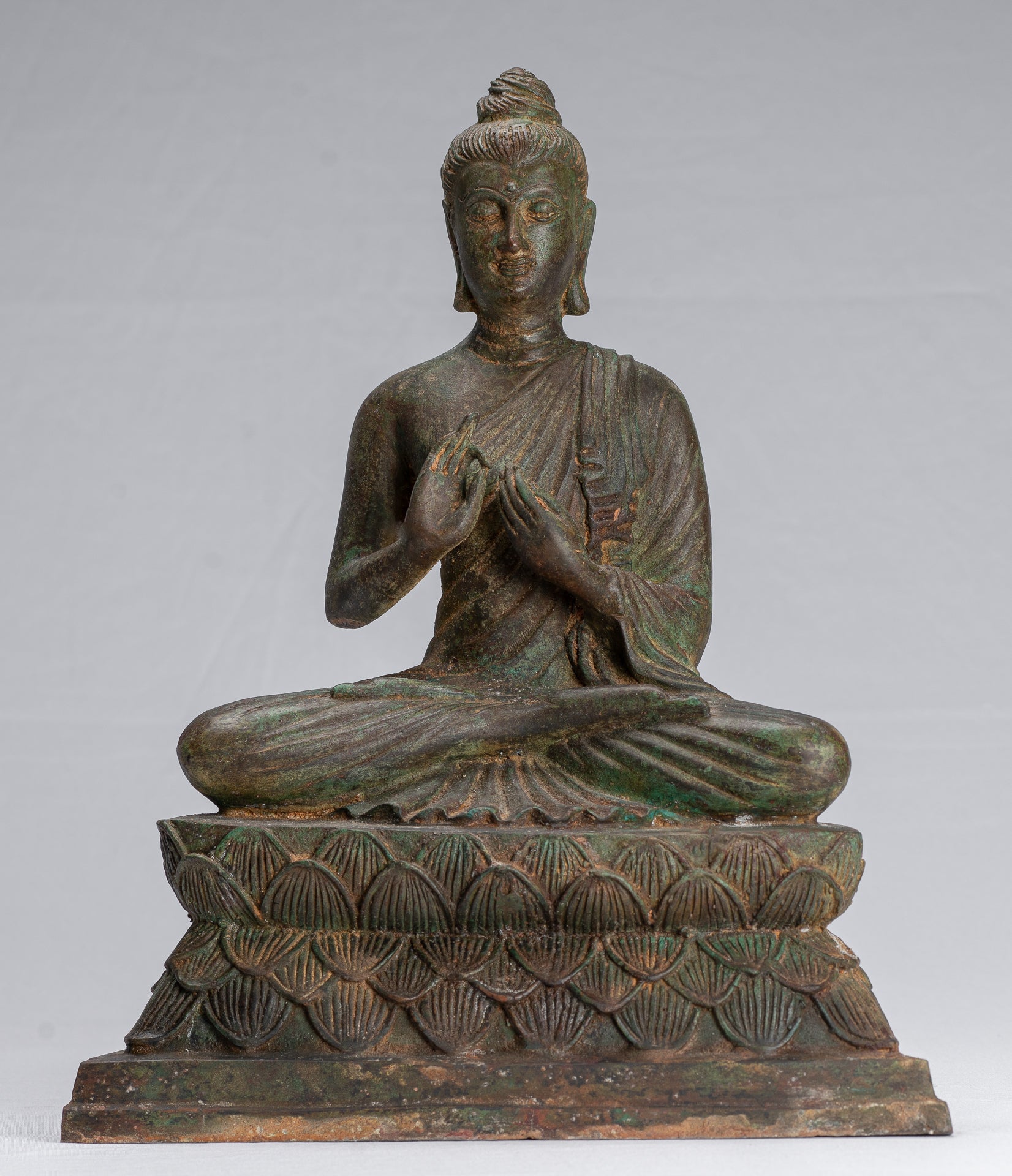 Statua del Buddha indiano - Antique Gandhara Style Bronze Insegnamento Buddha Statua - 35 cm/14 "