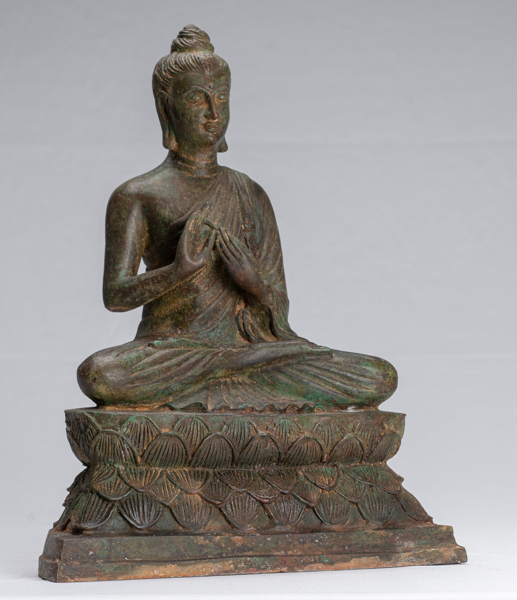 Statua del Buddha indiano - Antique Gandhara Style Bronze Insegnamento Buddha Statua - 35 cm/14 "