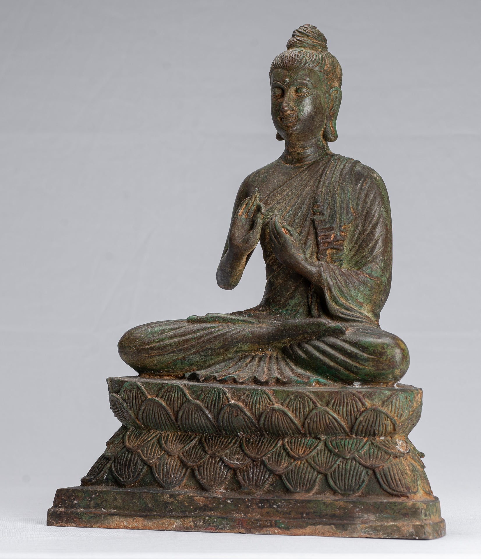 Statua del Buddha indiano - Antique Gandhara Style Bronze Insegnamento Buddha Statua - 35 cm/14 "
