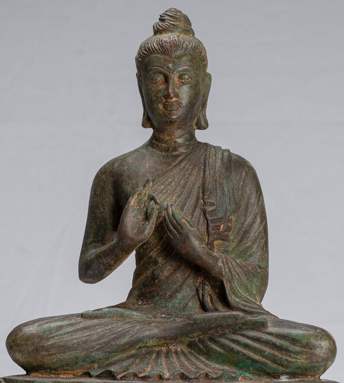 Statua del Buddha indiano - Antique Gandhara Style Bronze Insegnamento Buddha Statua - 35 cm/14 "