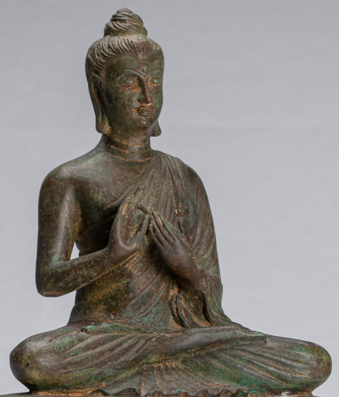Statua del Buddha indiano - Antique Gandhara Style Bronze Insegnamento Buddha Statua - 35 cm/14 "